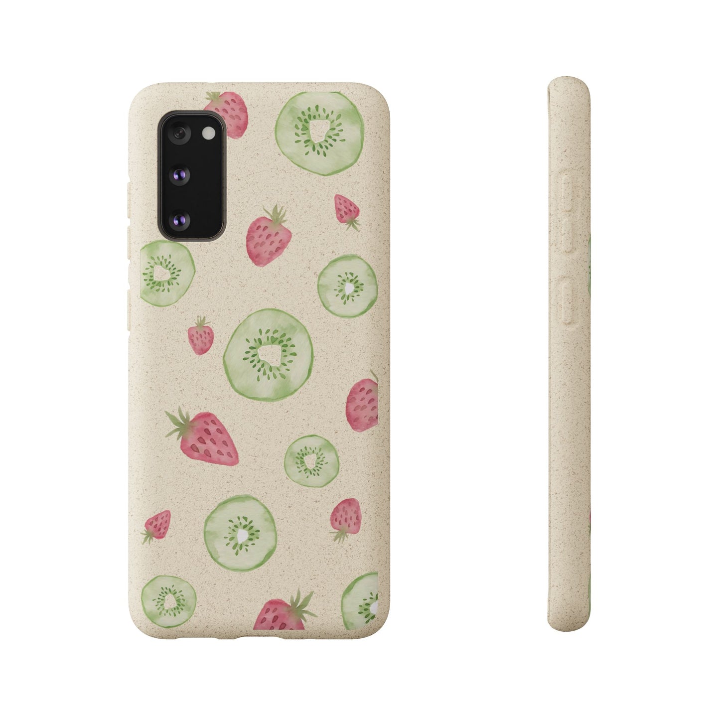 Strawberry Kiwi Biodegradable Phone Case - Watercolor Design by Ciera Sommer