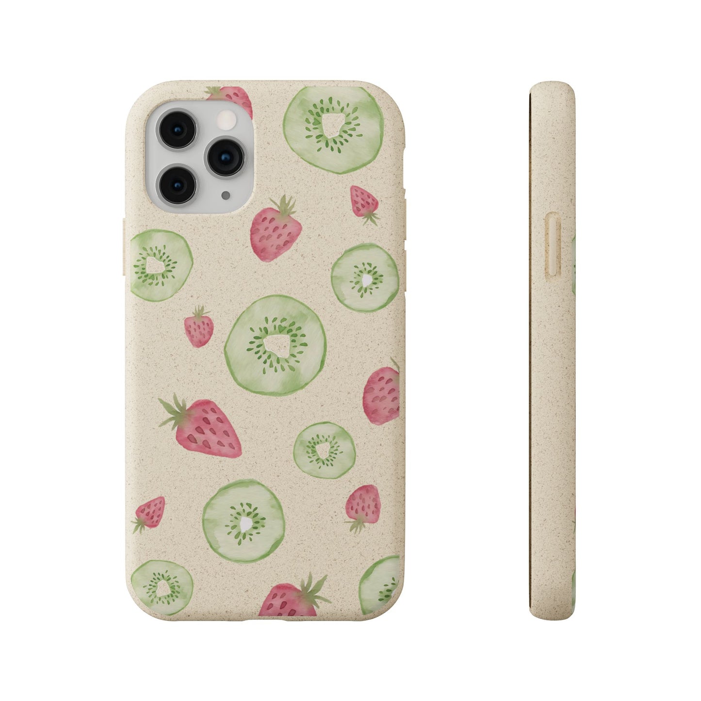 Strawberry Kiwi Biodegradable Phone Case - Watercolor Design by Ciera Sommer