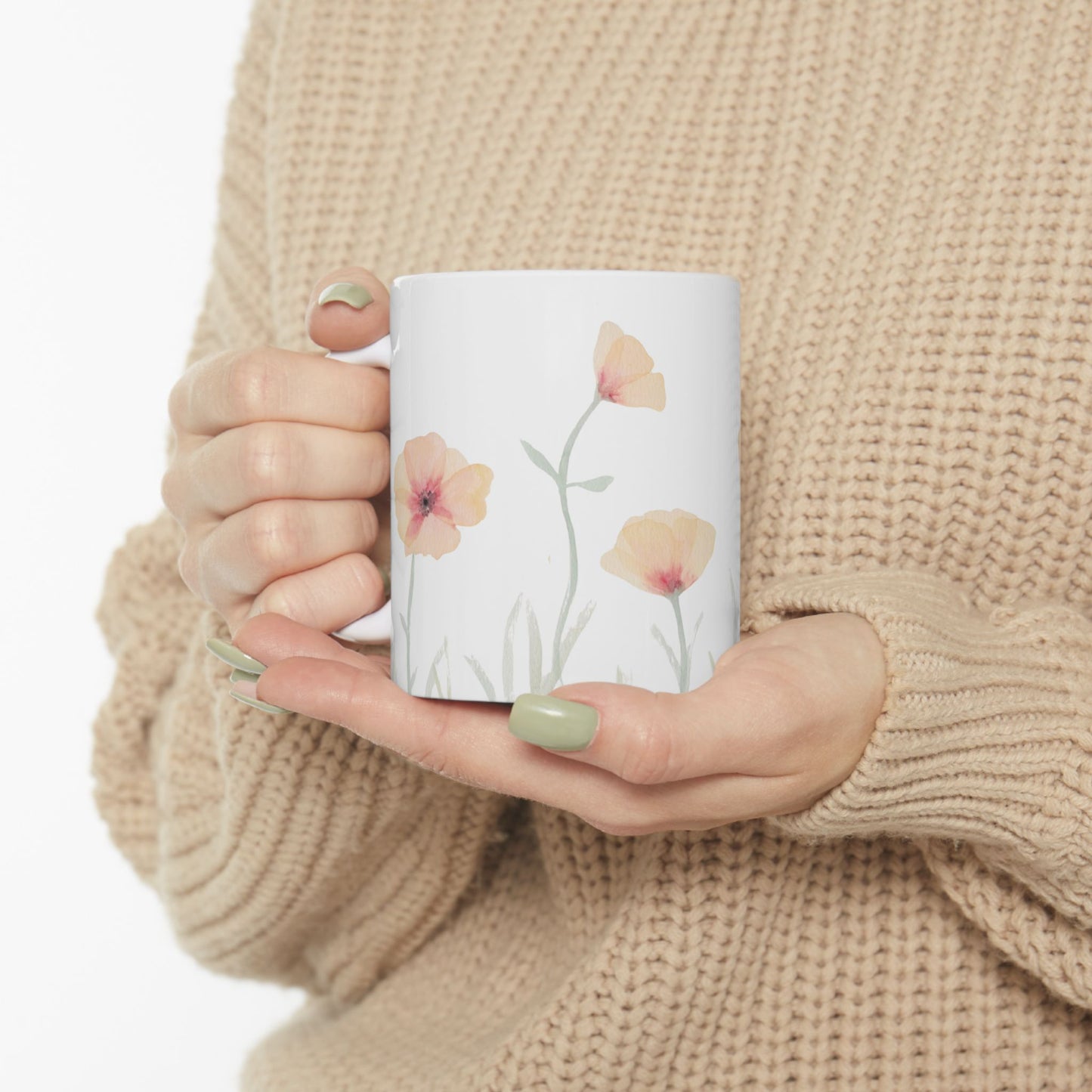 Watercolor Golden Poppy Ceramic Mug - 11oz