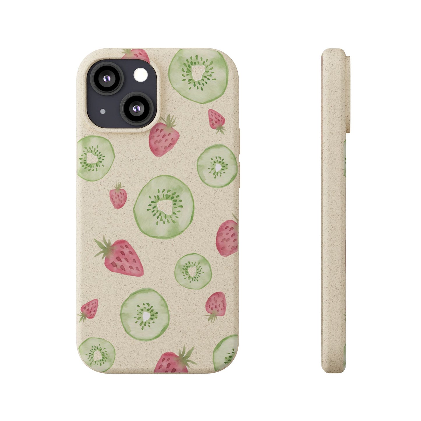 Strawberry Kiwi Biodegradable Phone Case - Watercolor Design by Ciera Sommer