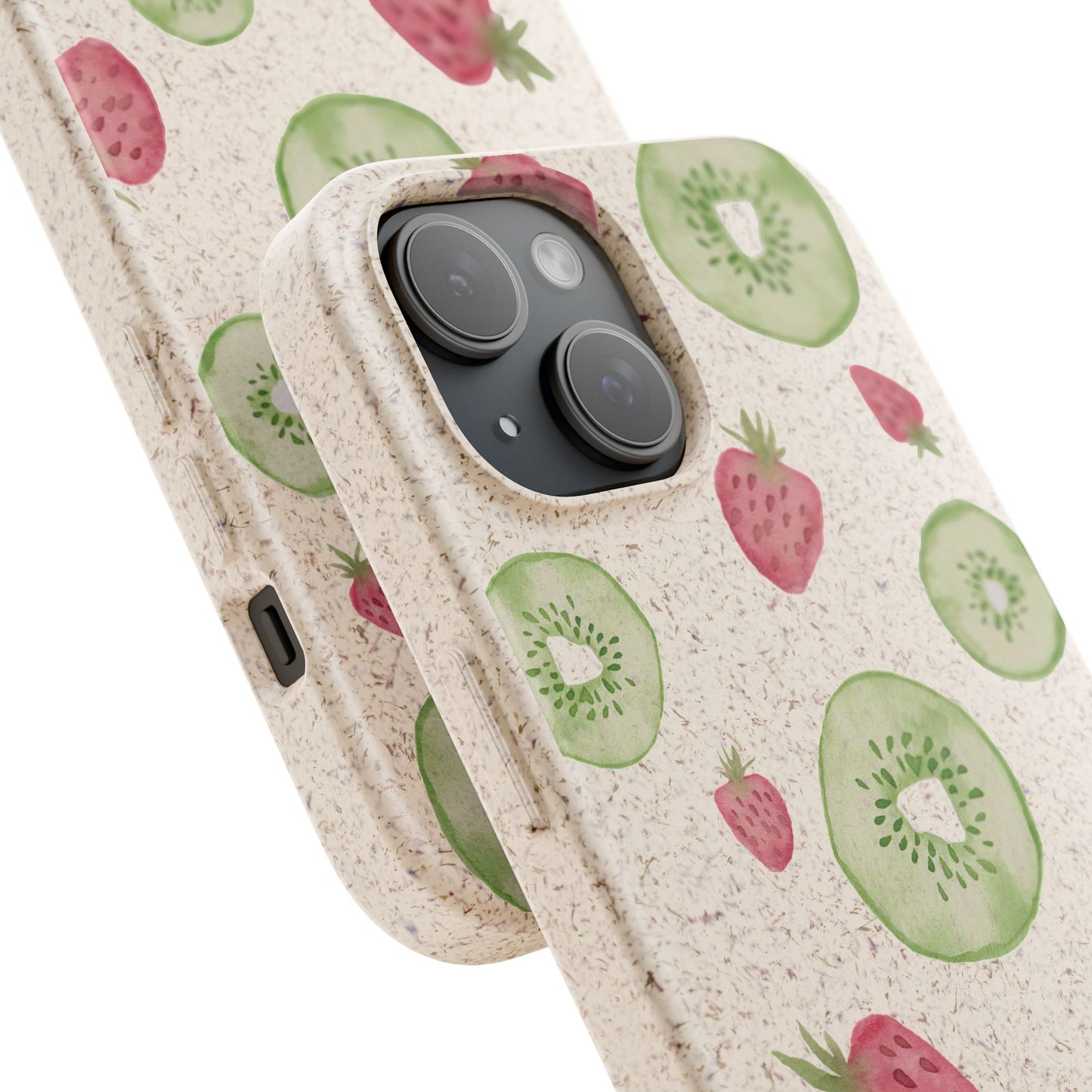 Strawberry Kiwi Biodegradable Phone Case - Watercolor Design by Ciera Sommer