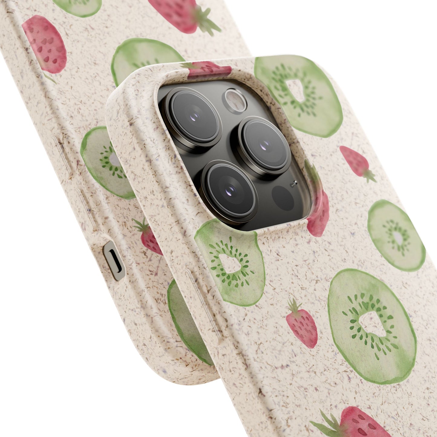 Strawberry Kiwi Biodegradable Phone Case - Watercolor Design by Ciera Sommer