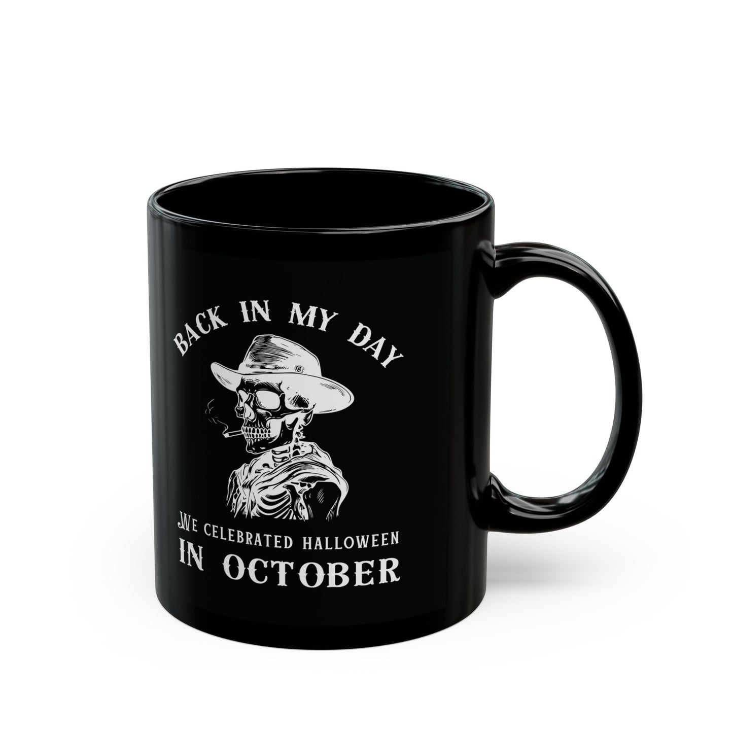 Vintage Halloween Mug - Back in My Day, Retro Coffee Cup, Spooky Gift for Halloween Lovers, Skull Design, Perfect for October Celebrations