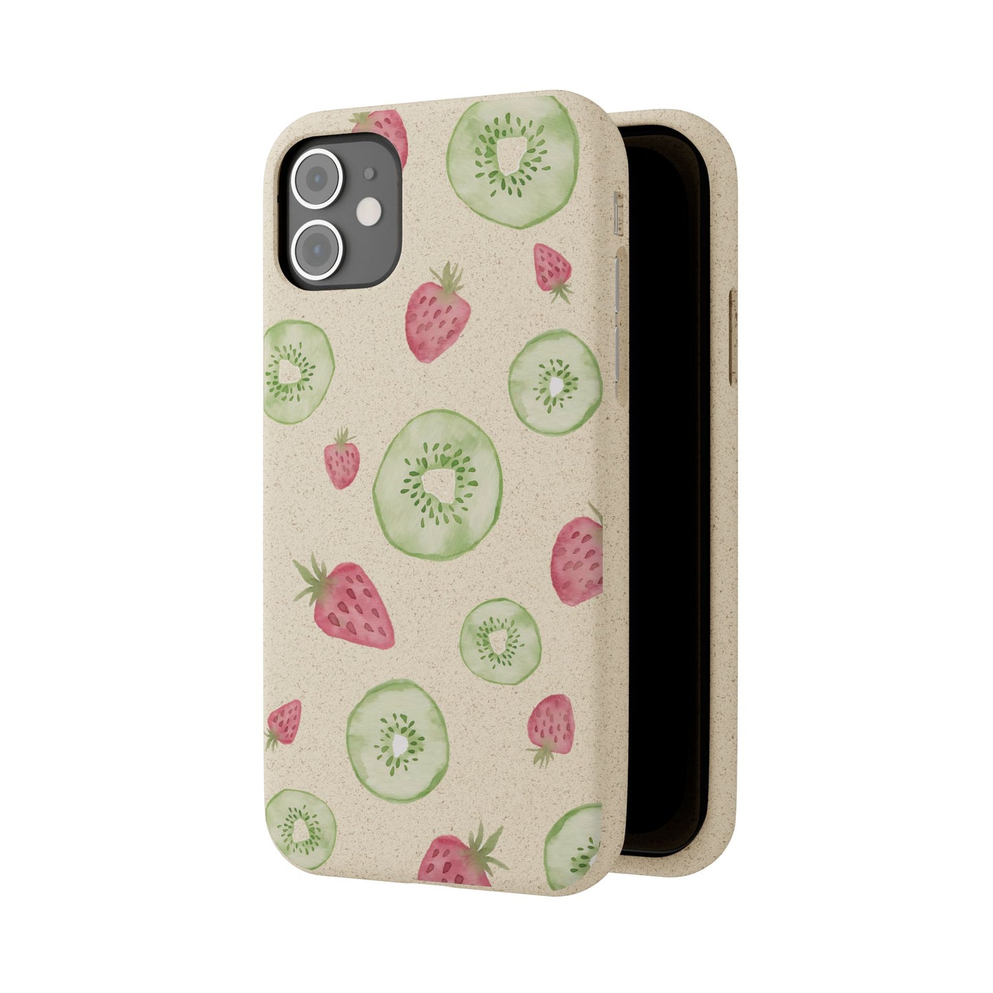 Strawberry Kiwi Biodegradable Phone Case - Watercolor Design by Ciera Sommer