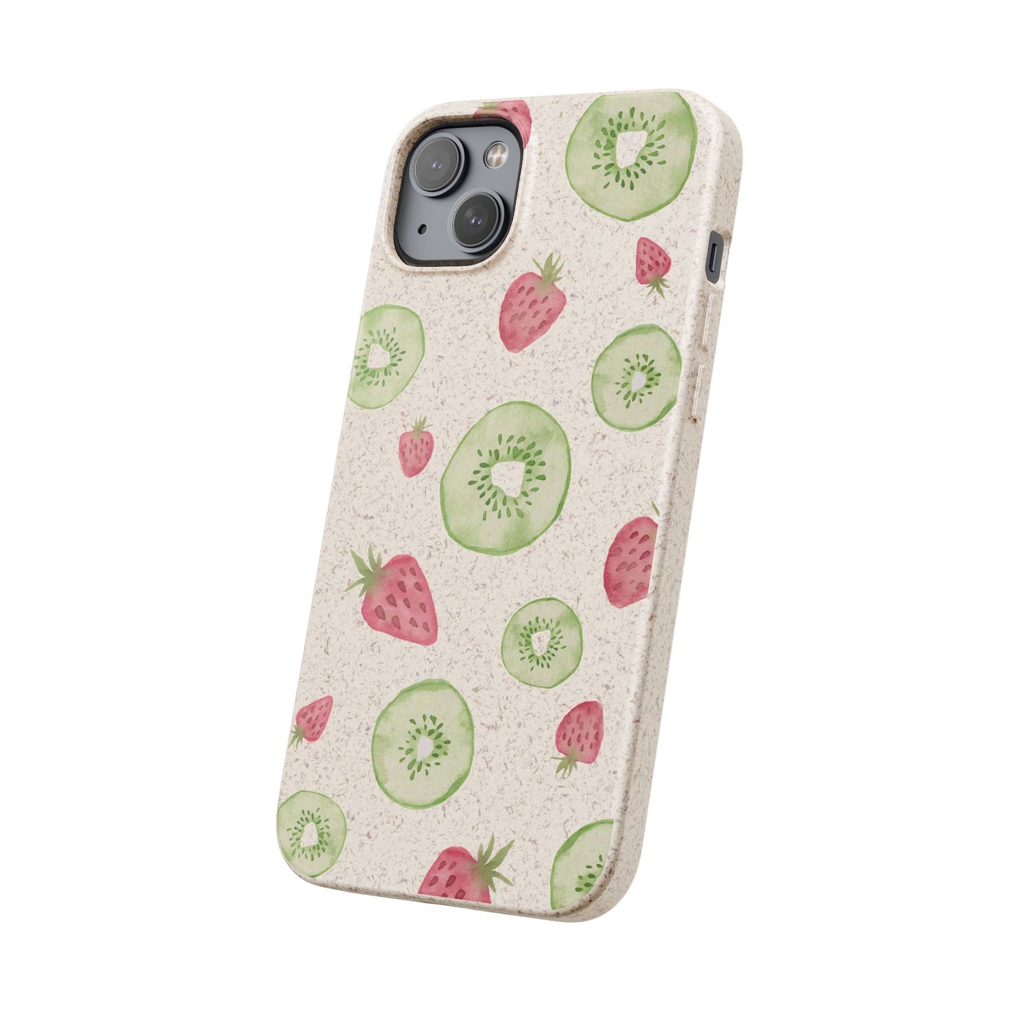 Strawberry Kiwi Biodegradable Phone Case - Watercolor Design by Ciera Sommer