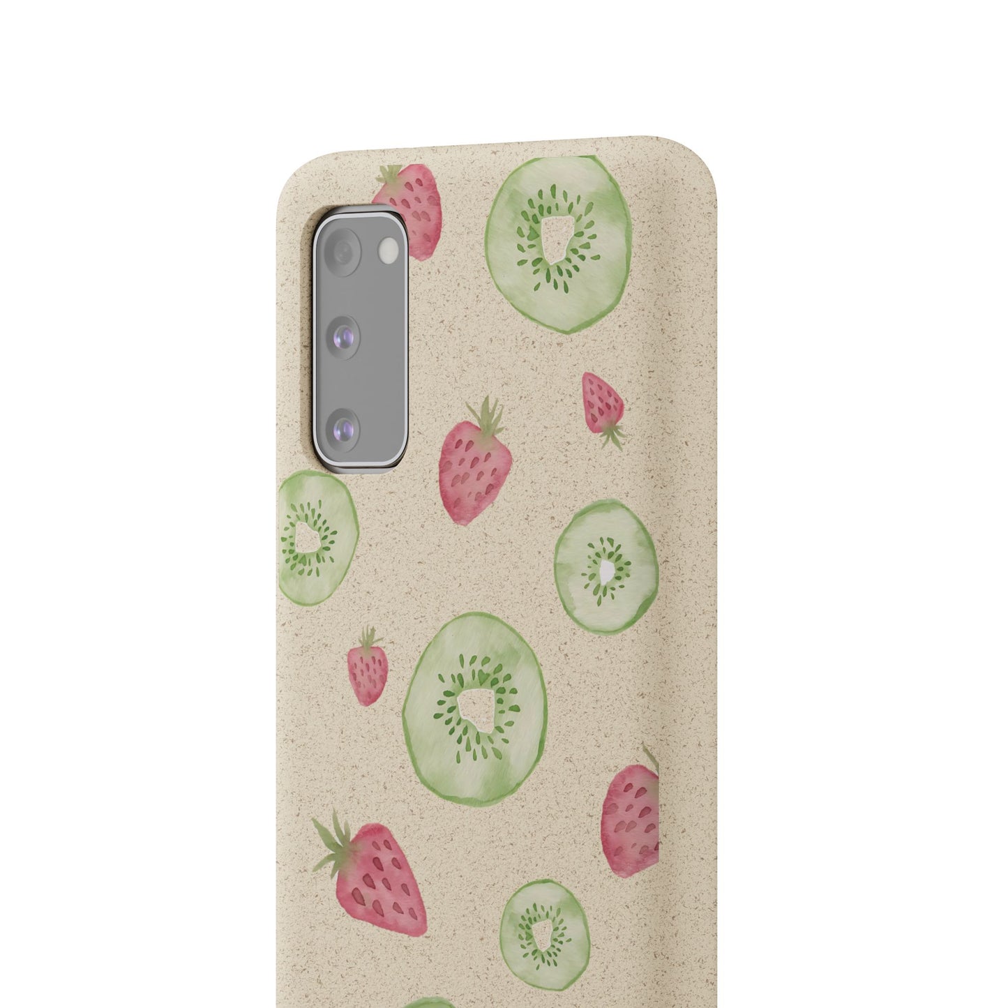 Strawberry Kiwi Biodegradable Phone Case - Watercolor Design by Ciera Sommer