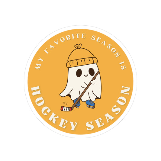Hockey Season Ghost Stickers, Cute Halloween Decor, Laptop Stickers, Gift for Hockey Fans, Fun Winter Vibes