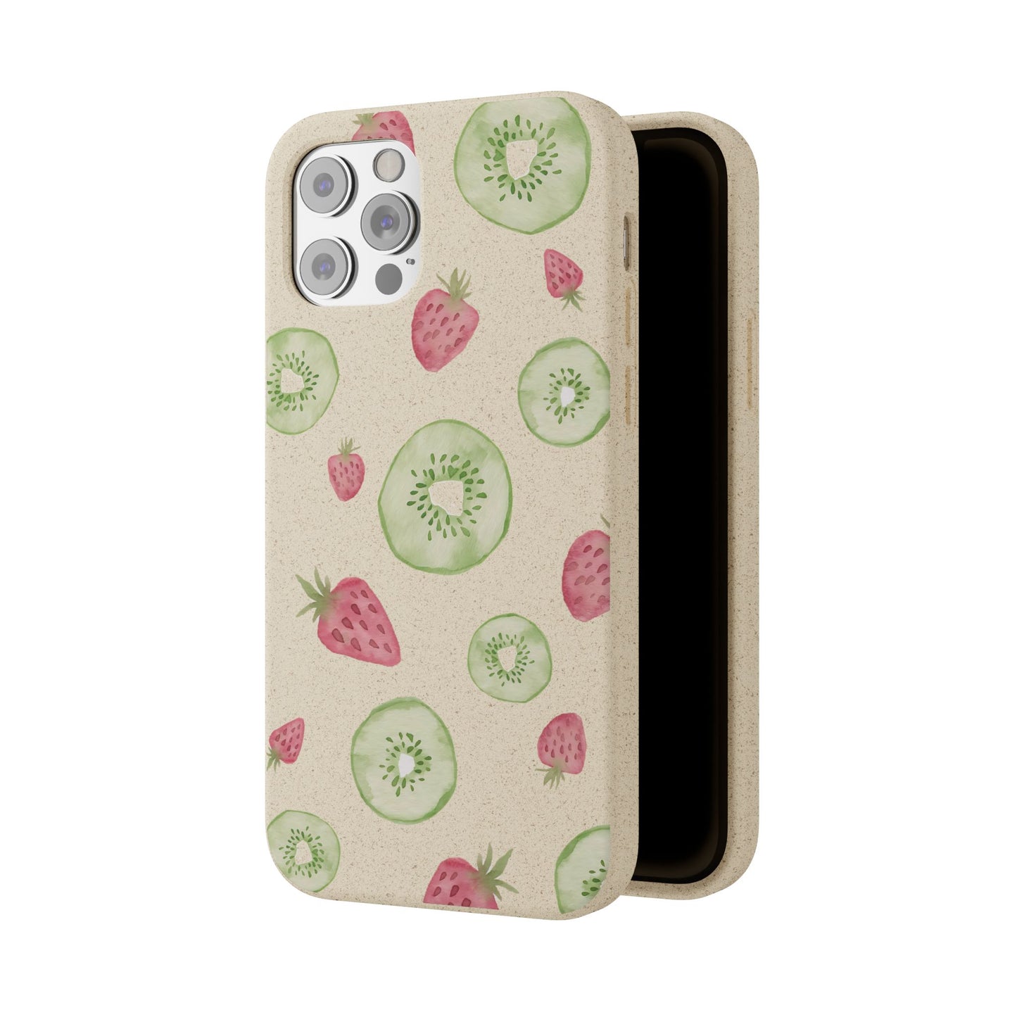 Strawberry Kiwi Biodegradable Phone Case - Watercolor Design by Ciera Sommer