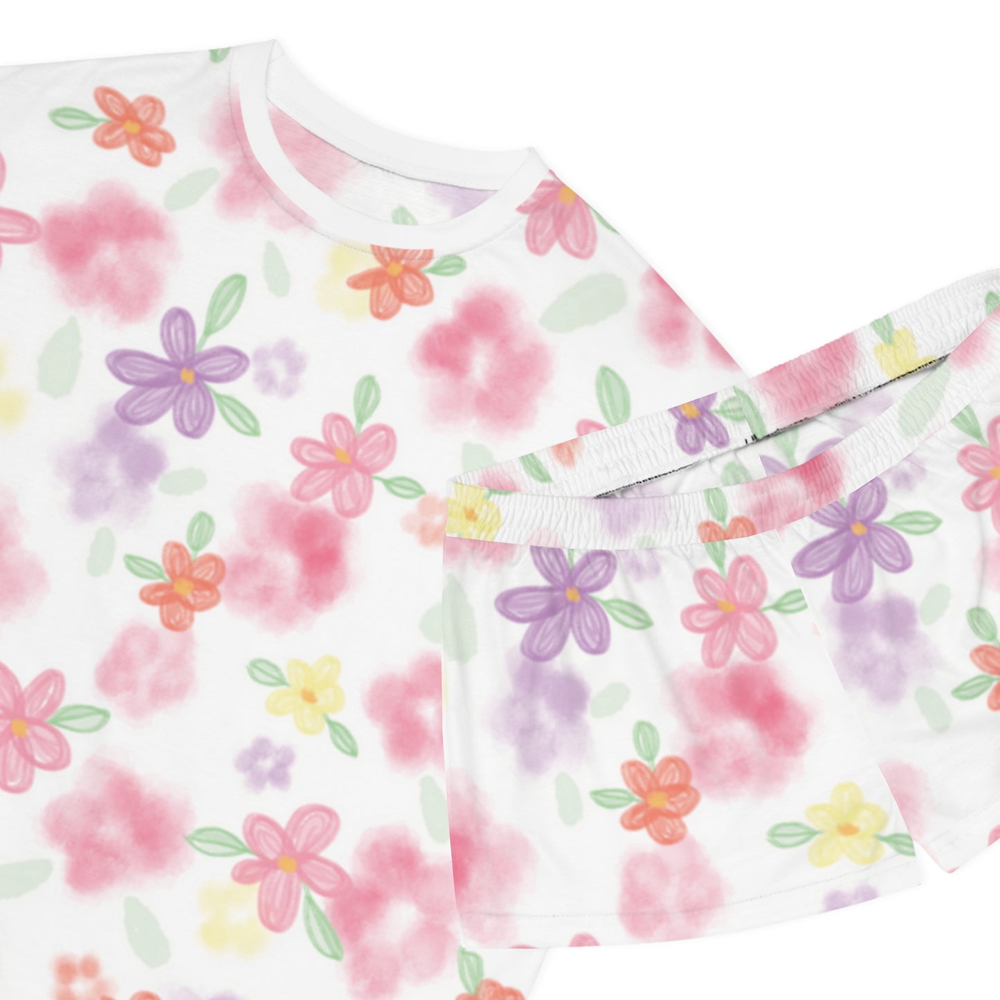 Floral Women's Short Pajama Set, Cute Sleepwear, Summer Loungewear, Comfortable PJs, Relaxation Outfit, Gift for Her