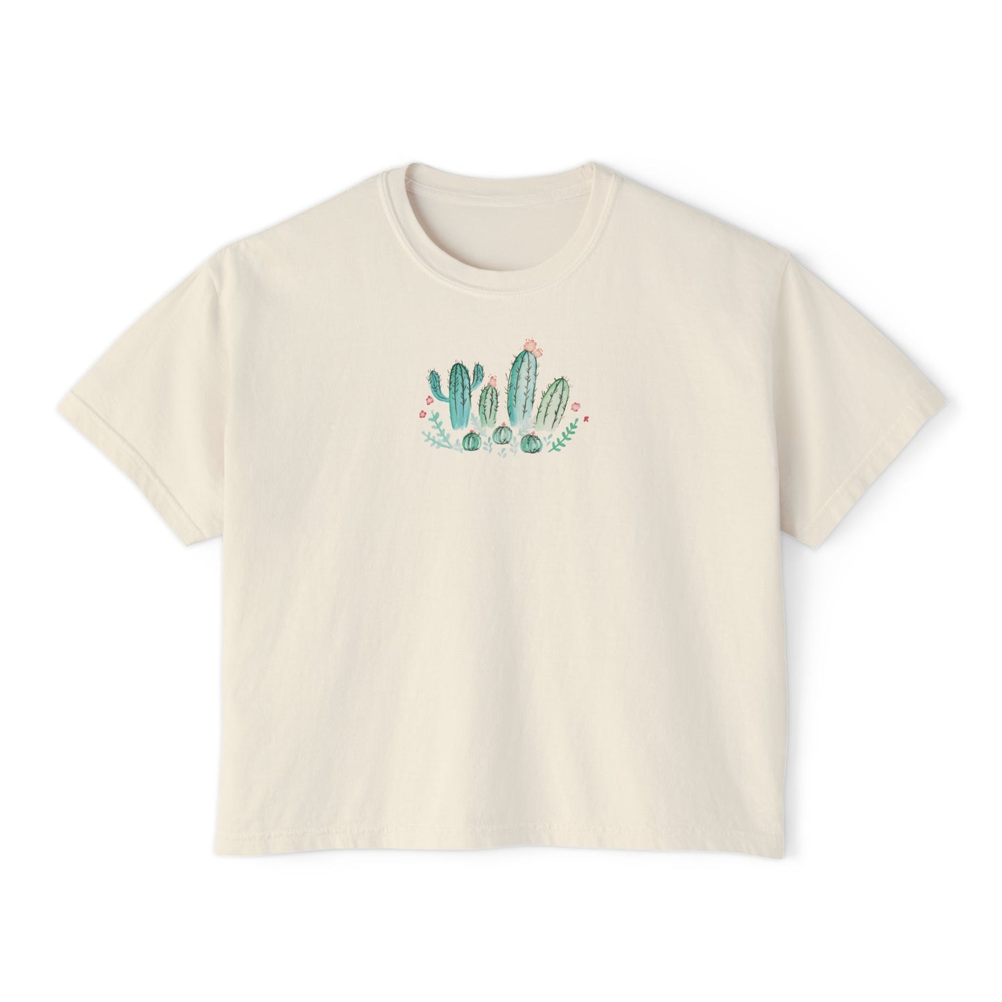 Watercolor Cactus 🌵Designed by Ciera Sommer | Women's Boxy Tee