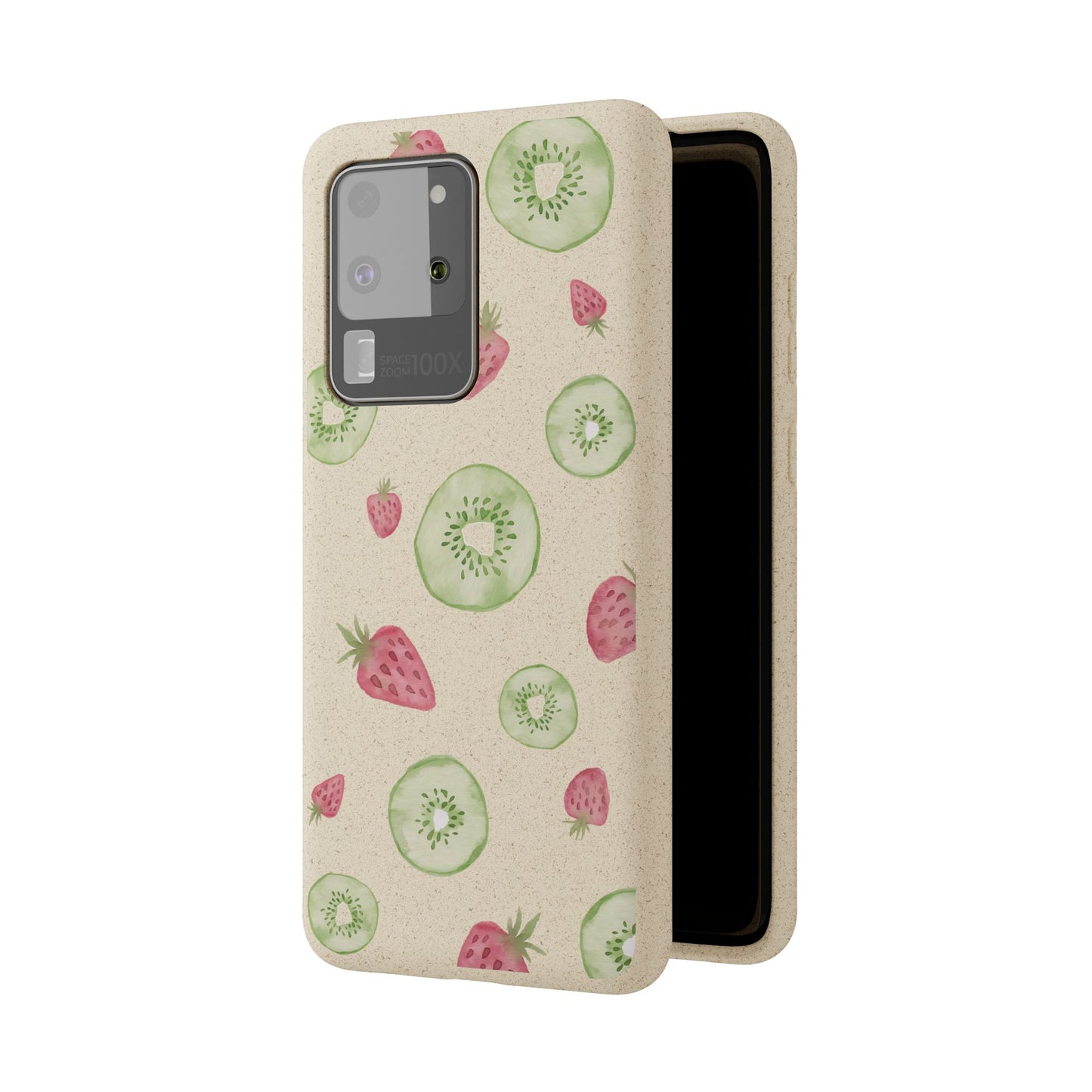 Strawberry Kiwi Biodegradable Phone Case - Watercolor Design by Ciera Sommer