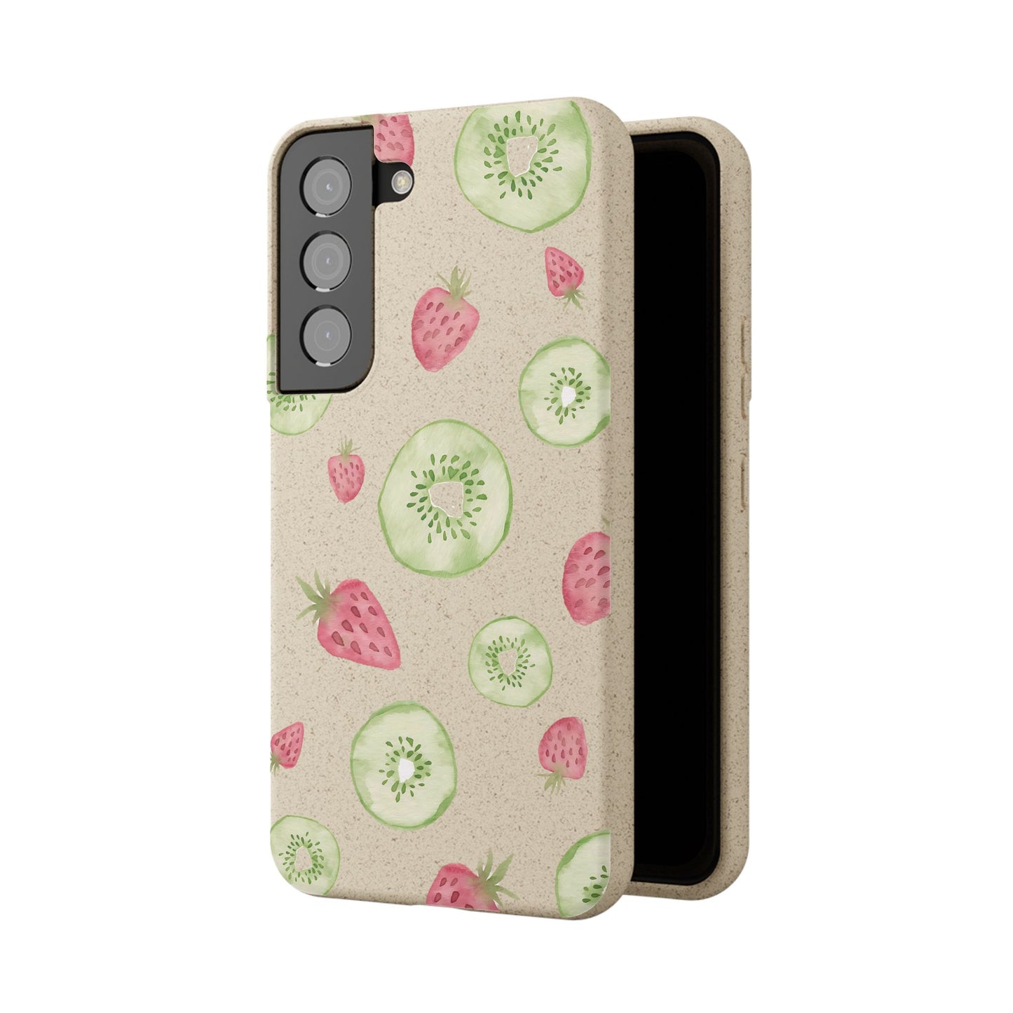 Strawberry Kiwi Biodegradable Phone Case - Watercolor Design by Ciera Sommer