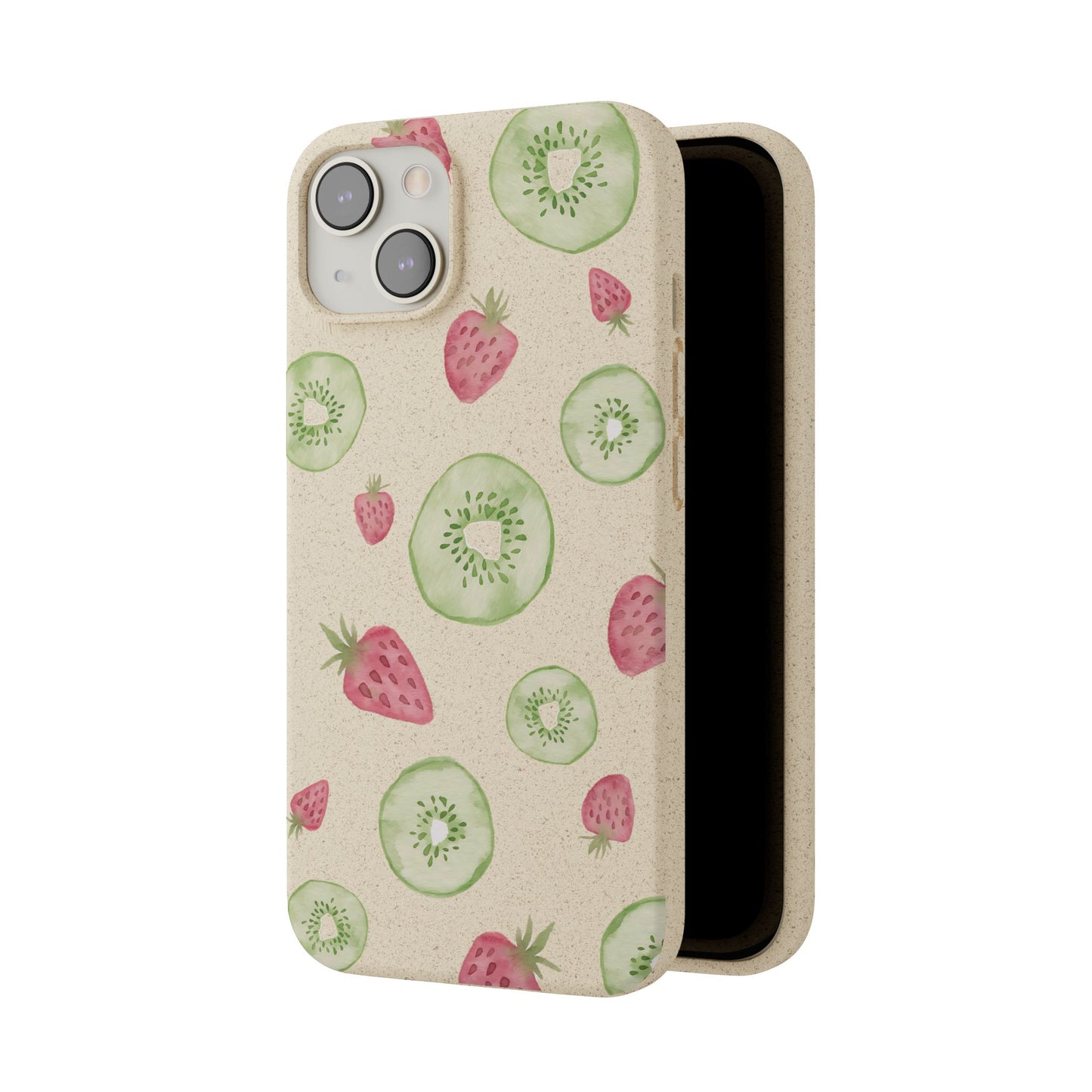 Strawberry Kiwi Biodegradable Phone Case - Watercolor Design by Ciera Sommer