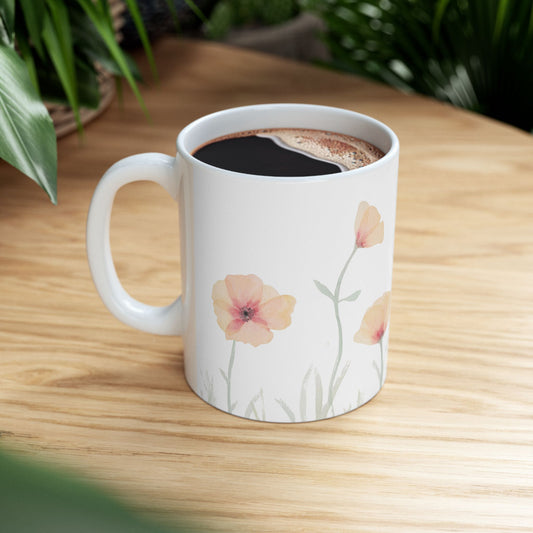 Watercolor Golden Poppy Ceramic Mug - 11oz