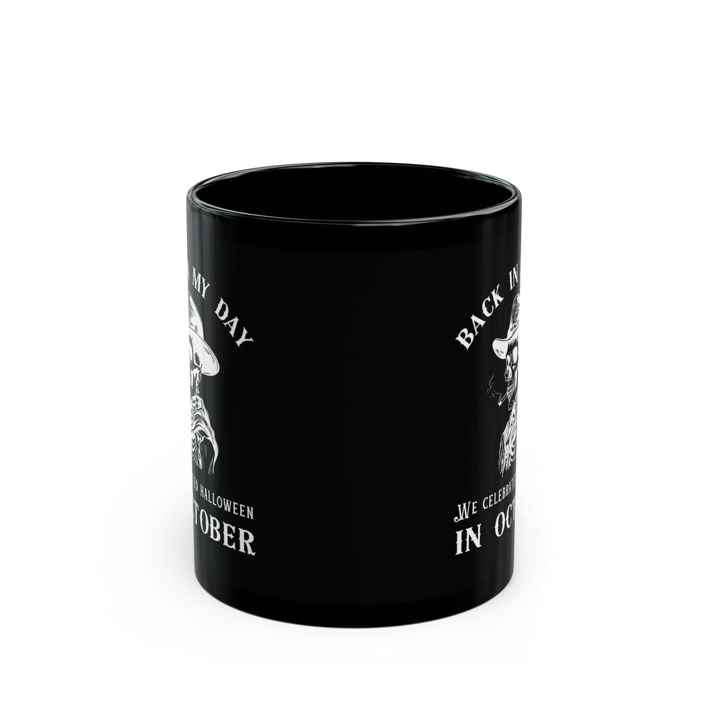 Vintage Halloween Mug - Back in My Day, Retro Coffee Cup, Spooky Gift for Halloween Lovers, Skull Design, Perfect for October Celebrations