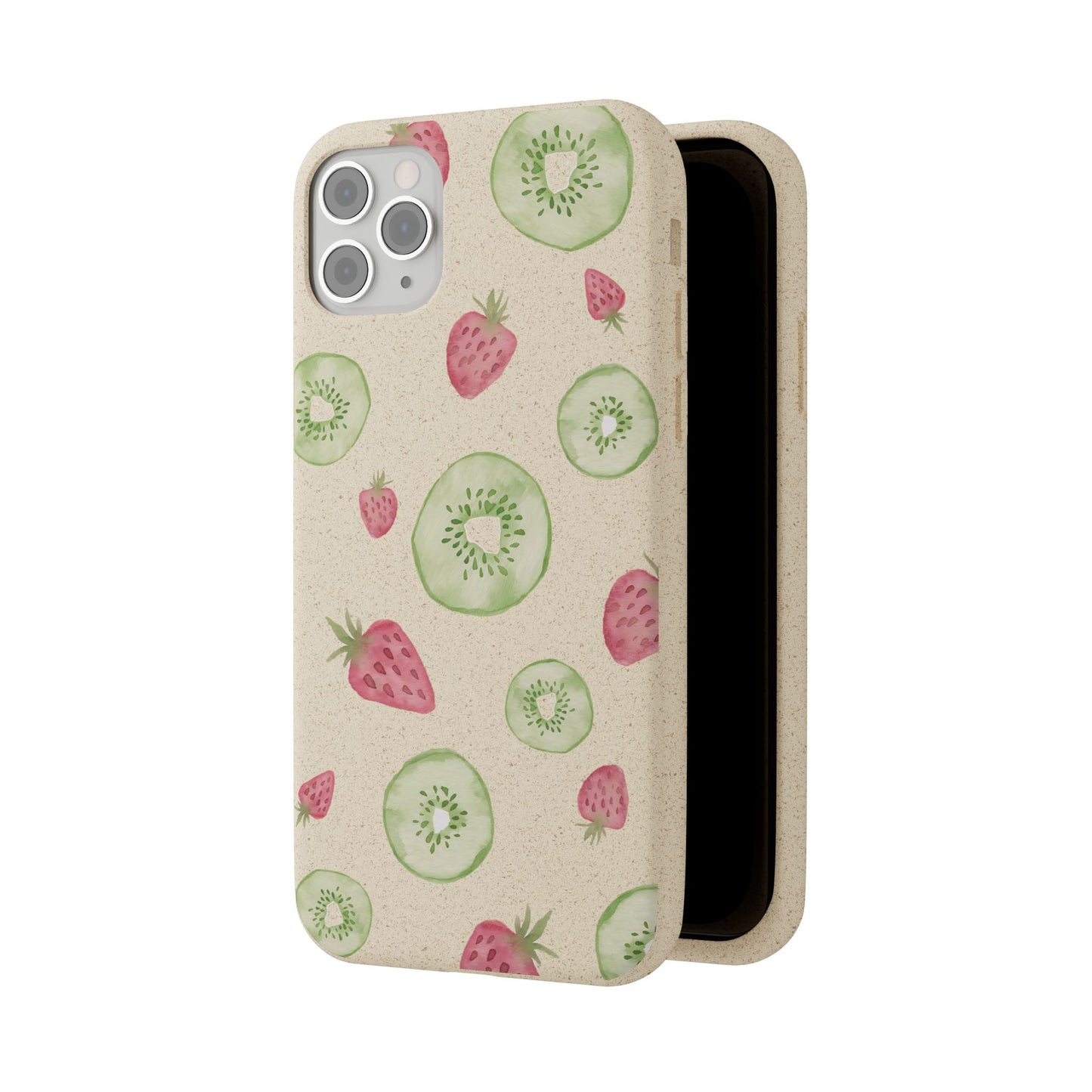 Strawberry Kiwi Biodegradable Phone Case - Watercolor Design by Ciera Sommer