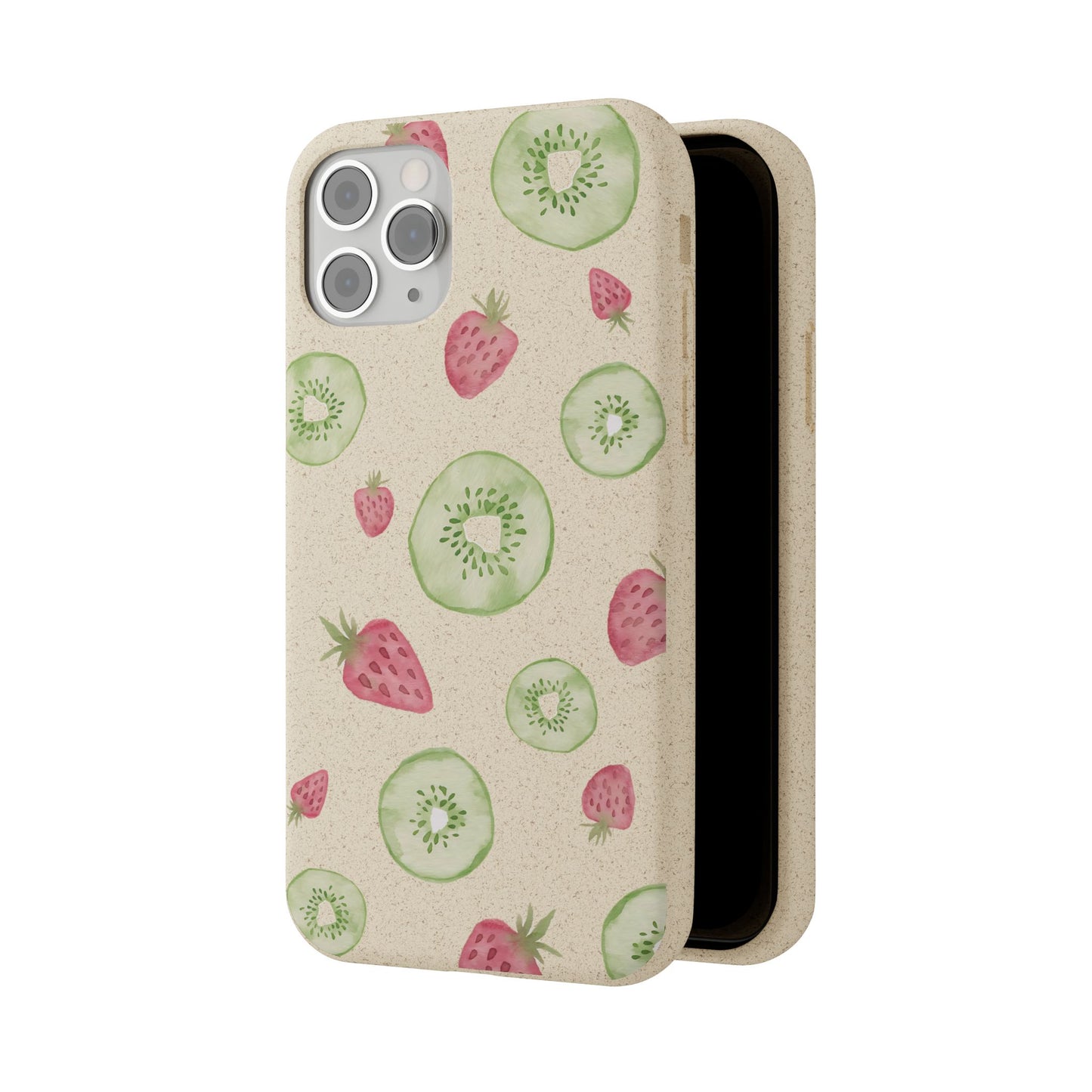 Strawberry Kiwi Biodegradable Phone Case - Watercolor Design by Ciera Sommer