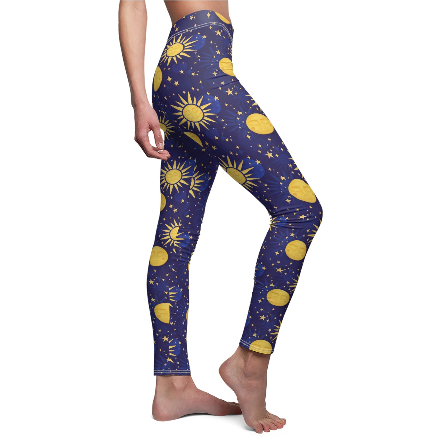 Sun & Moon Pattern Leggings — Cosmic Night Sky Yoga Pants