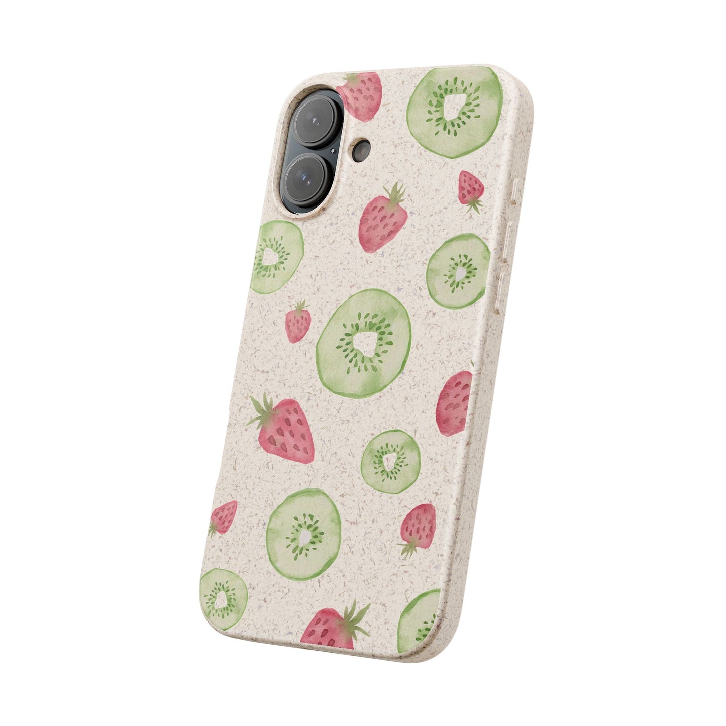 Strawberry Kiwi Biodegradable Phone Case - Watercolor Design by Ciera Sommer