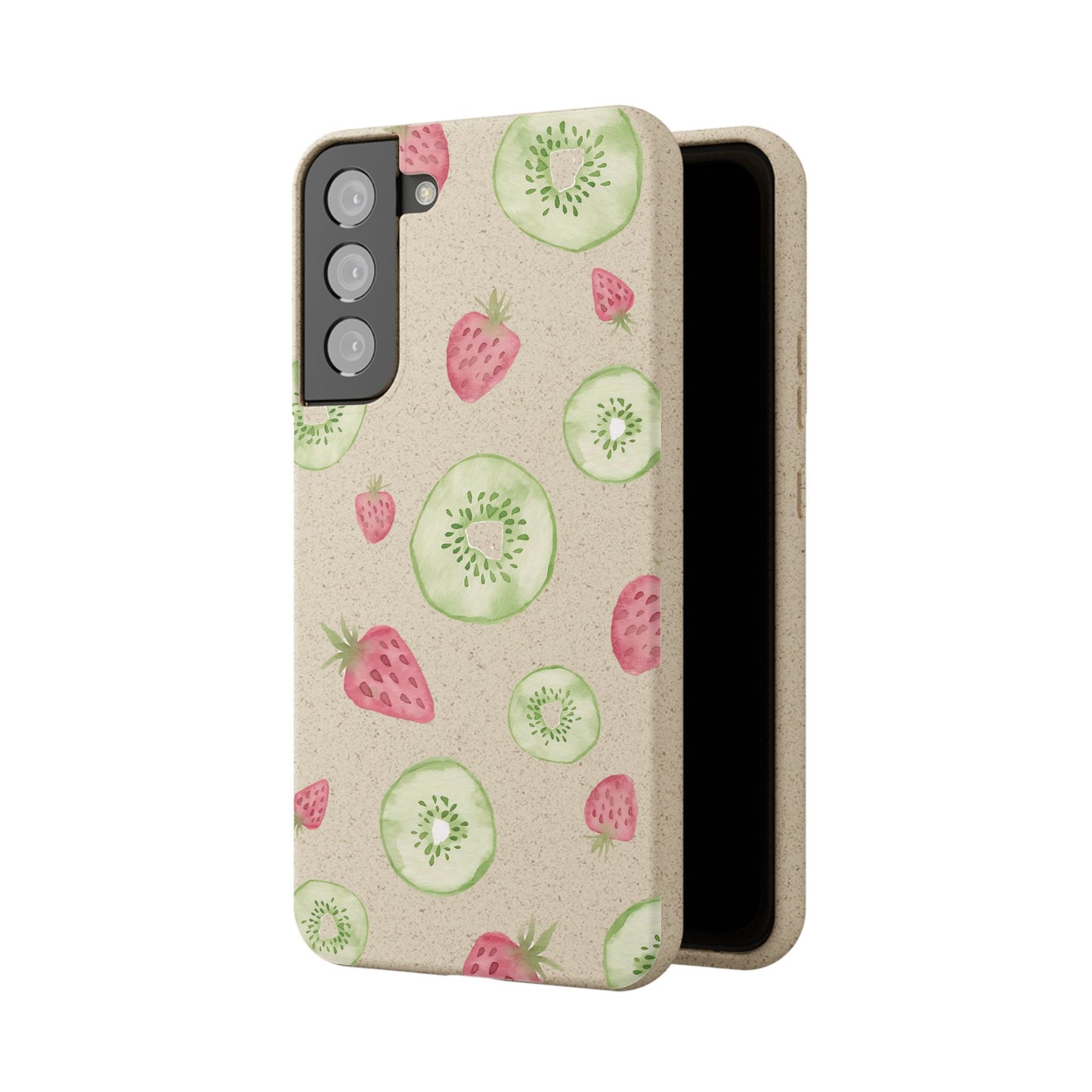 Strawberry Kiwi Biodegradable Phone Case - Watercolor Design by Ciera Sommer