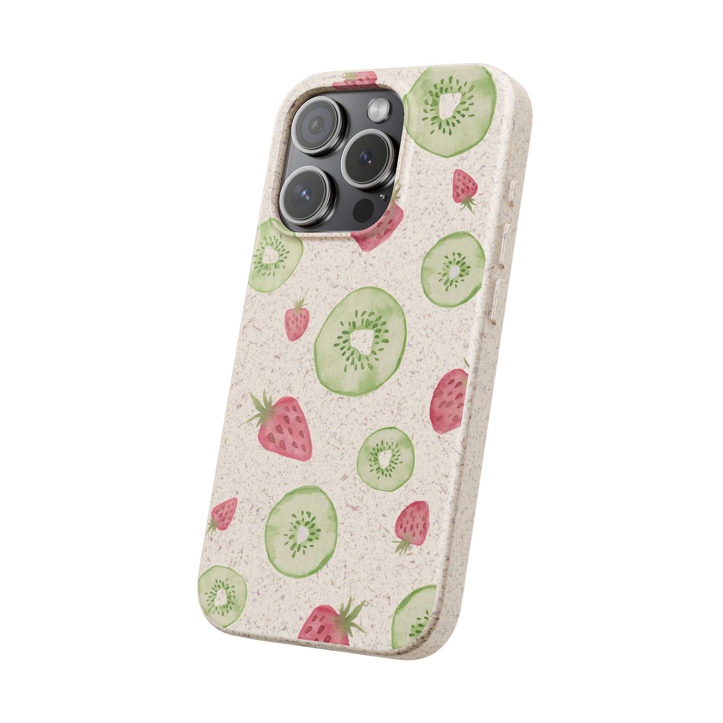 Strawberry Kiwi Biodegradable Phone Case - Watercolor Design by Ciera Sommer