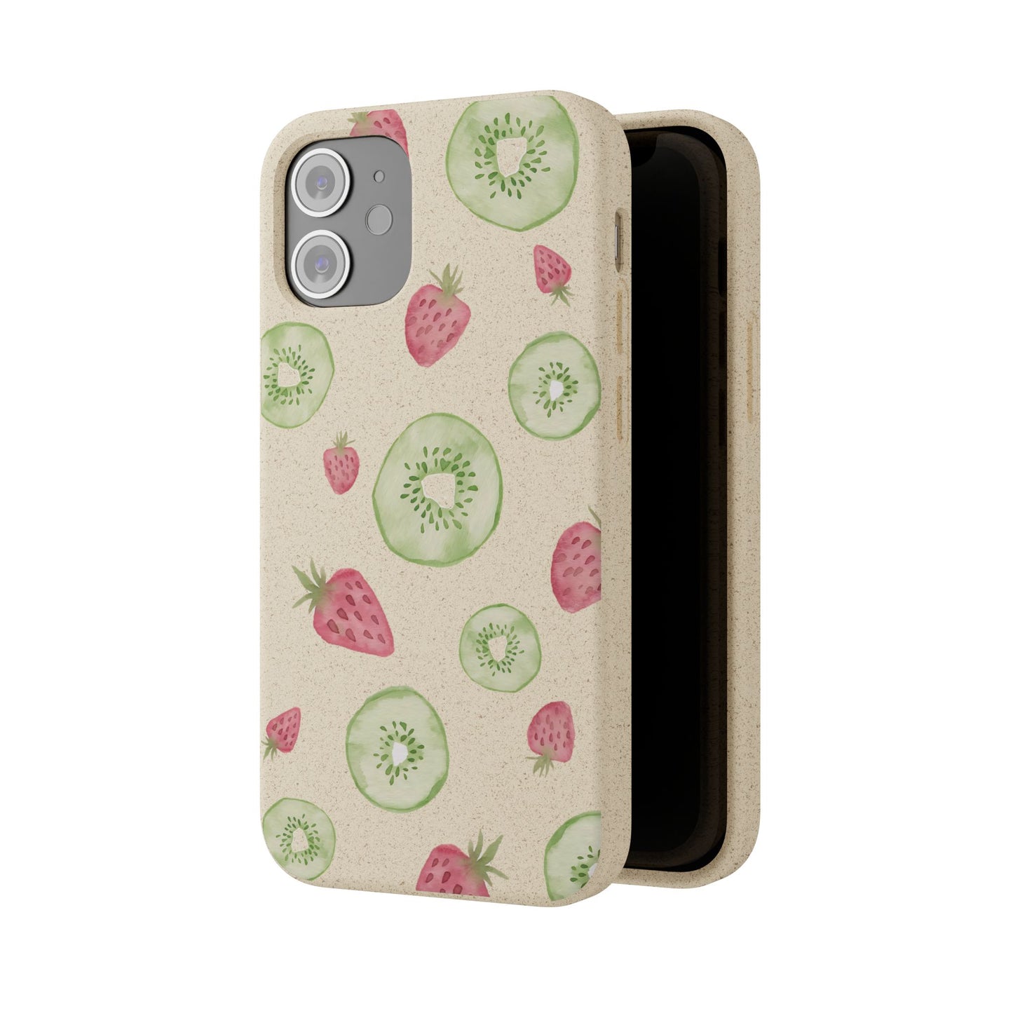 Strawberry Kiwi Biodegradable Phone Case - Watercolor Design by Ciera Sommer