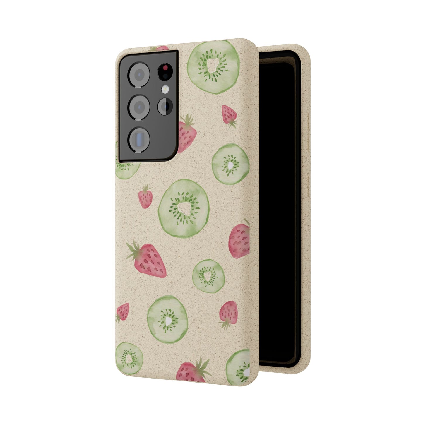 Strawberry Kiwi Biodegradable Phone Case - Watercolor Design by Ciera Sommer