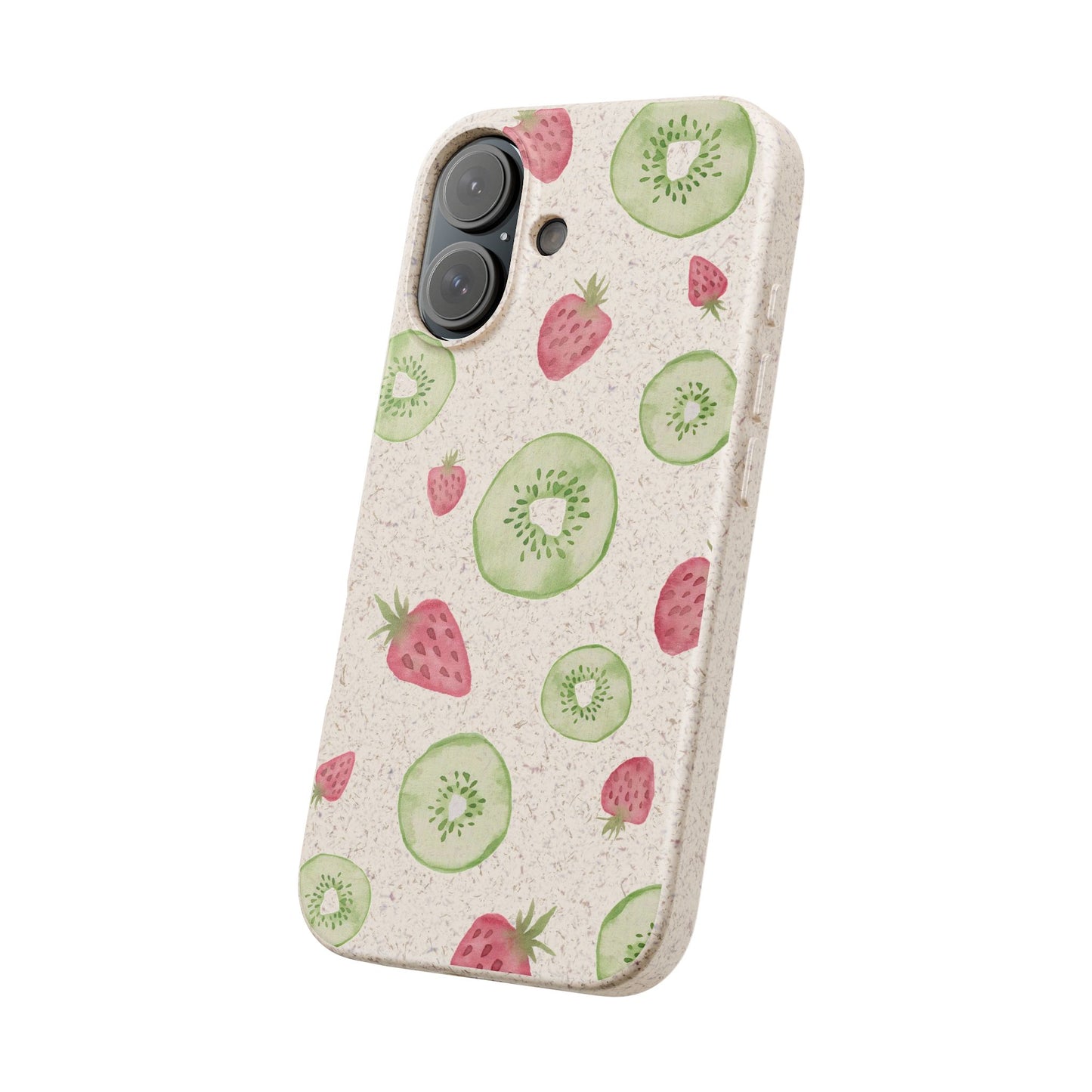 Strawberry Kiwi Biodegradable Phone Case - Watercolor Design by Ciera Sommer