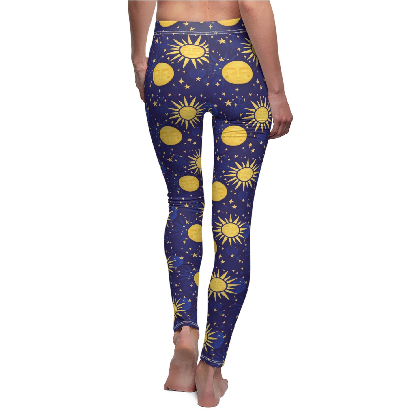 Sun & Moon Pattern Leggings — Cosmic Night Sky Yoga Pants