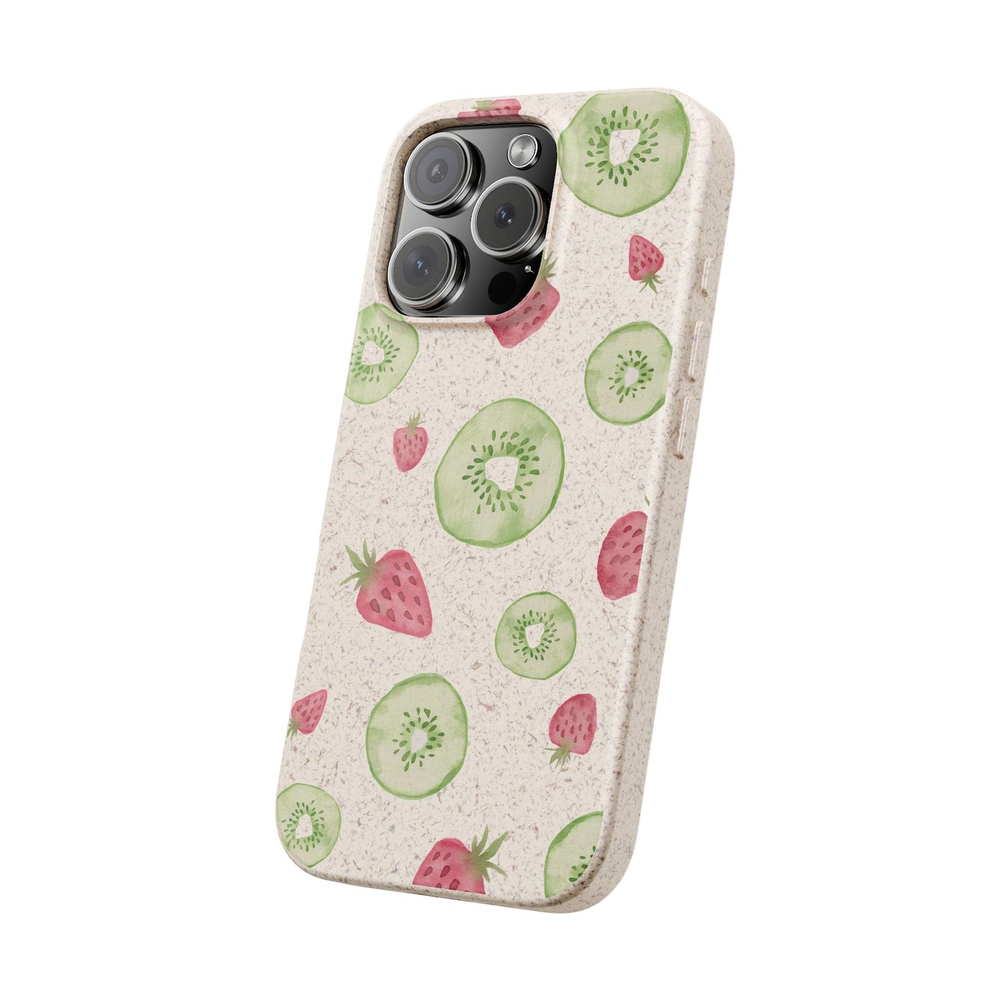 Strawberry Kiwi Biodegradable Phone Case - Watercolor Design by Ciera Sommer