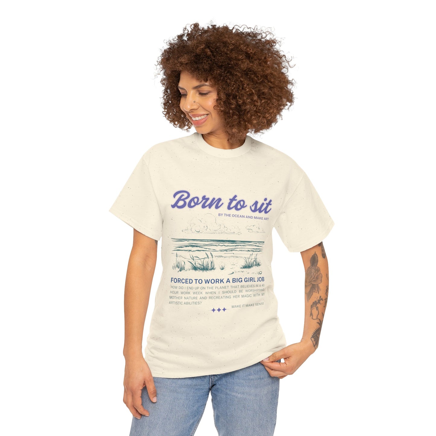 Casual Graphic Tee - 'Born to Sit' Unisex Heavy Cotton T-Shirt for Relaxation, Gift for Friends, Lounge Wear, Funny Shirt, Everyday Comfort