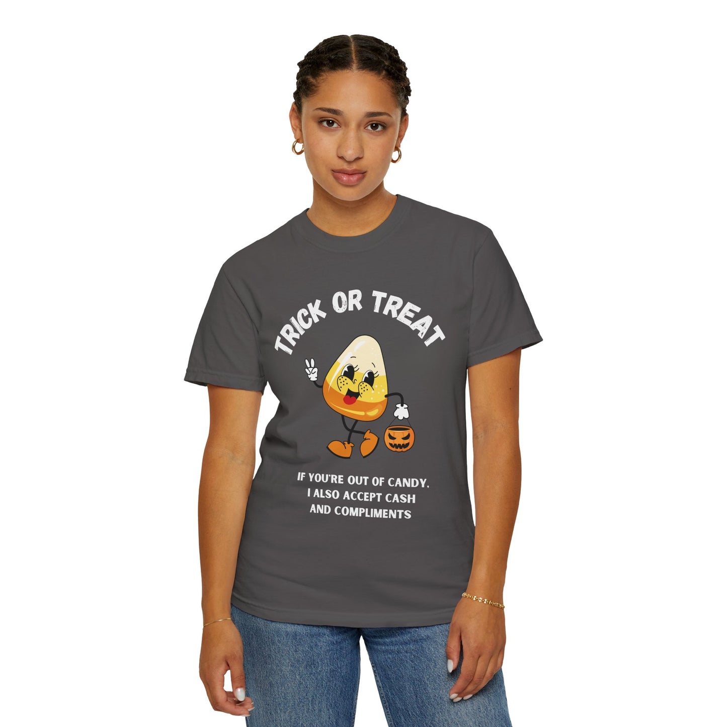 Halloween Humor T-Shirt, Fun Trick or Treat Shirt, Perfect for Fall Parties, Halloween Costume, Gift for Friends