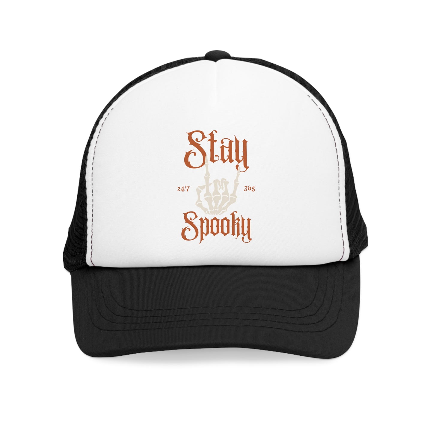 Stay Spooky Mesh Cap for Halloween Lovers, Fun Trucker Hat, Unique Gift for Fall, Casual Style, Outdoor Adventures
