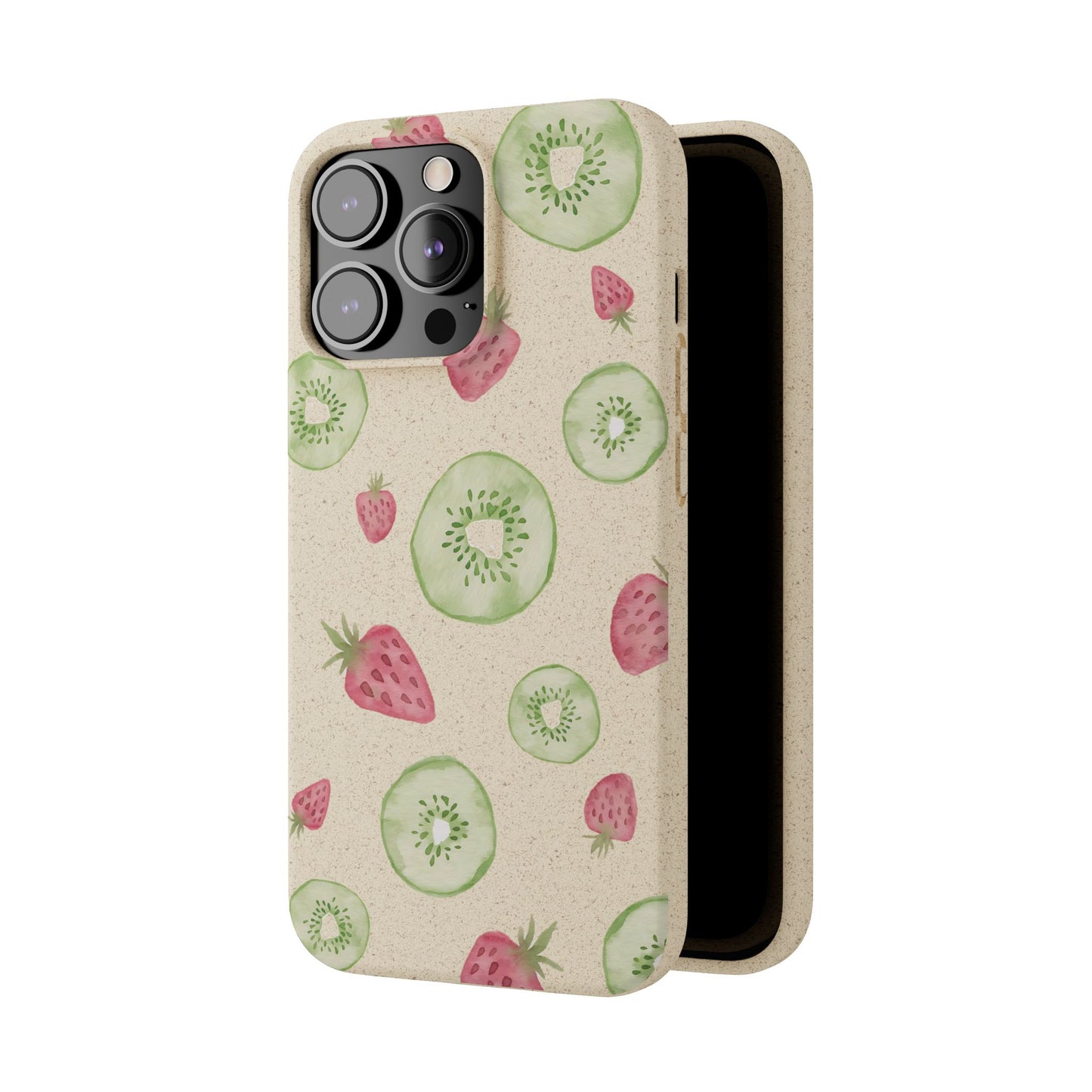 Strawberry Kiwi Biodegradable Phone Case - Watercolor Design by Ciera Sommer