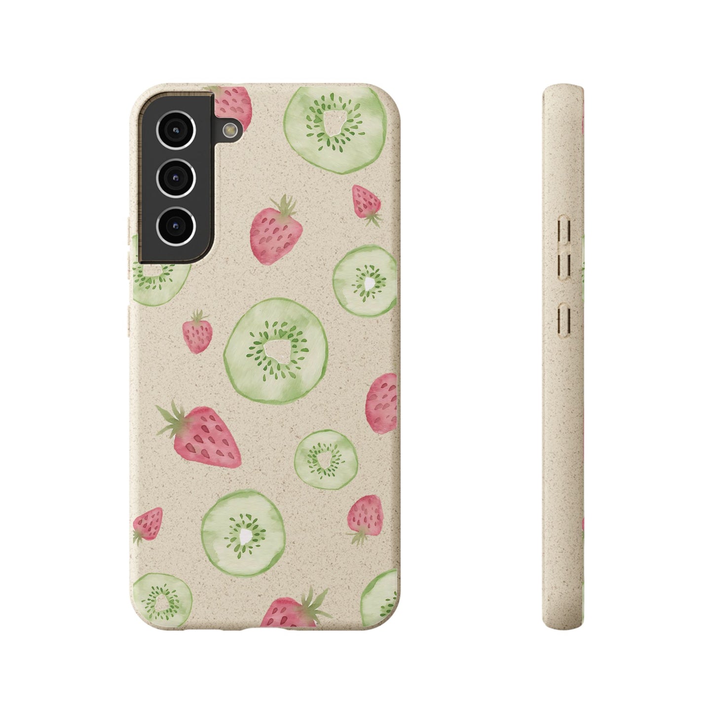 Strawberry Kiwi Biodegradable Phone Case - Watercolor Design by Ciera Sommer