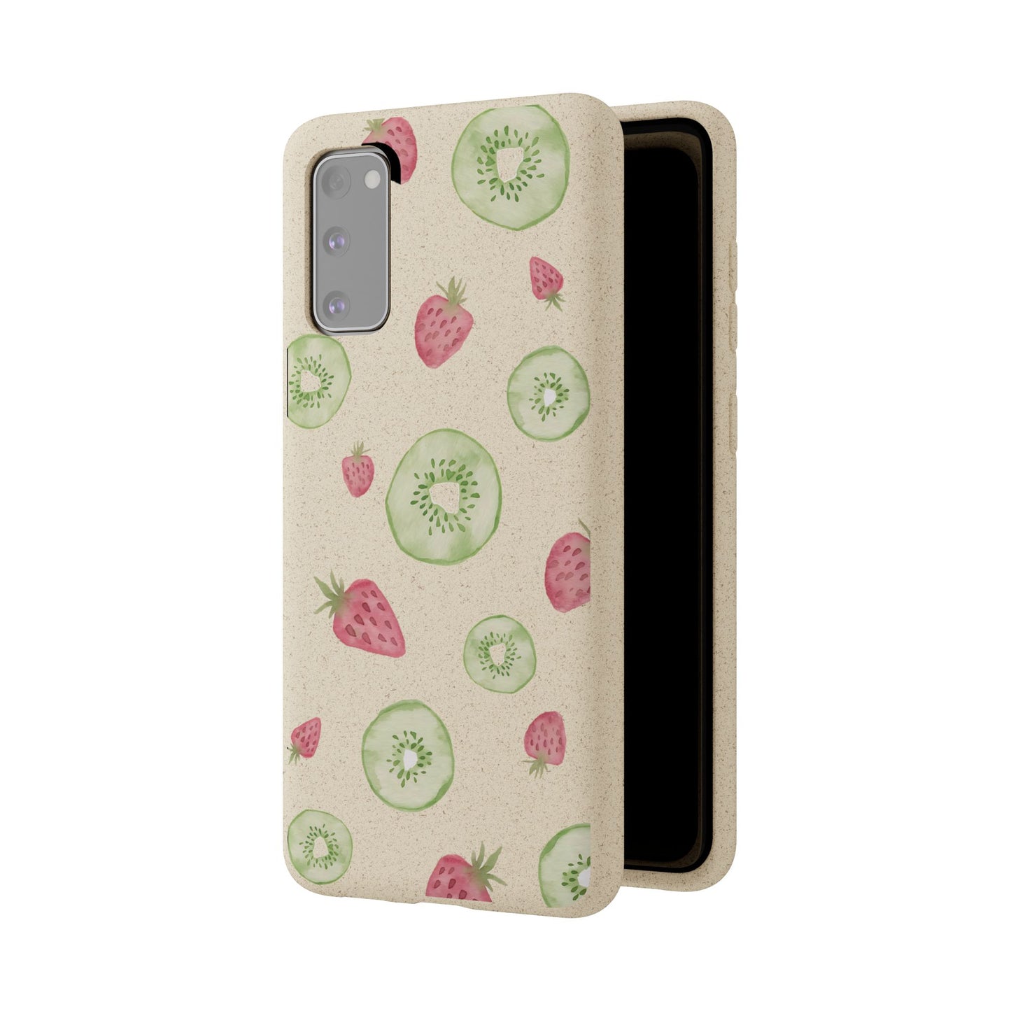Strawberry Kiwi Biodegradable Phone Case - Watercolor Design by Ciera Sommer