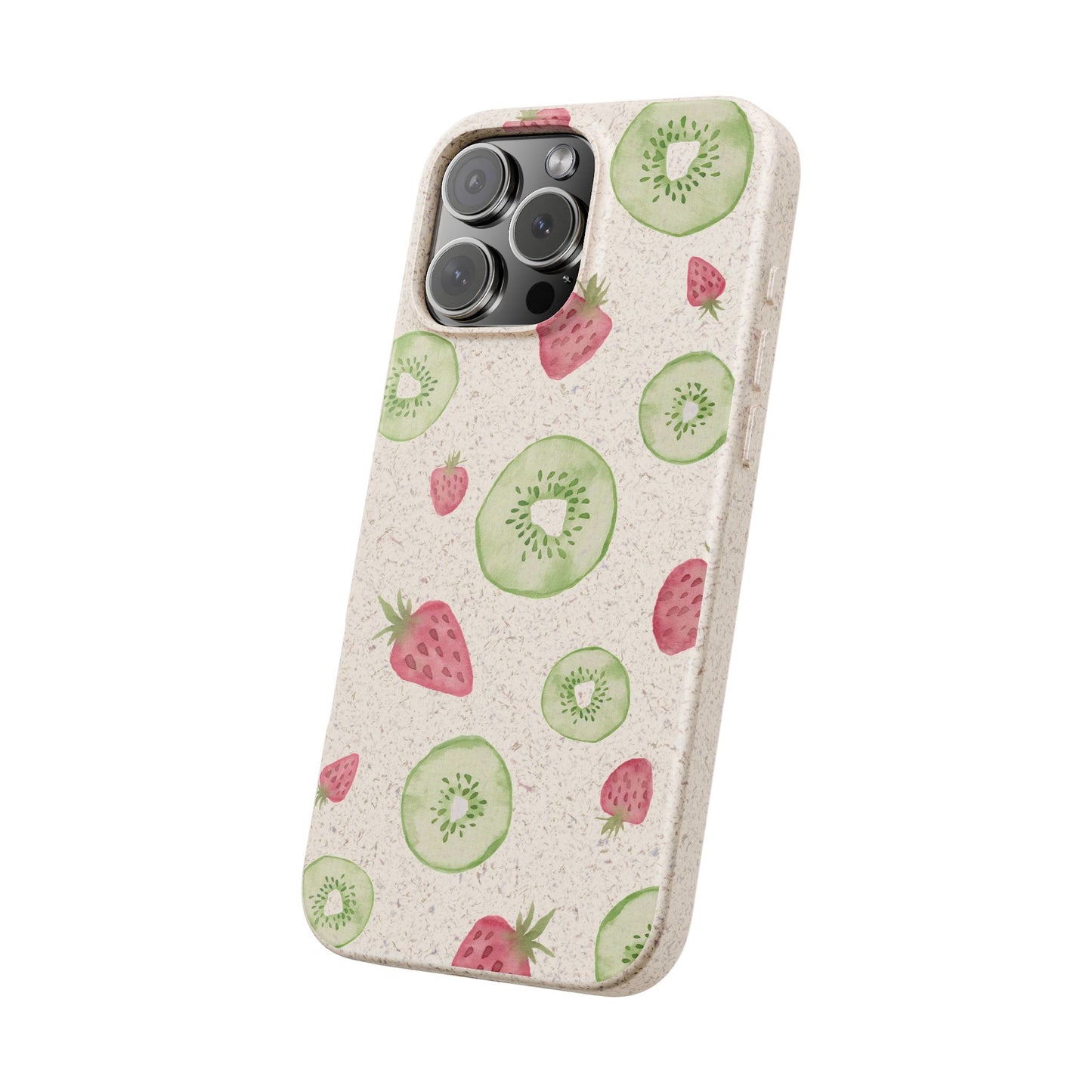 Strawberry Kiwi Biodegradable Phone Case - Watercolor Design by Ciera Sommer