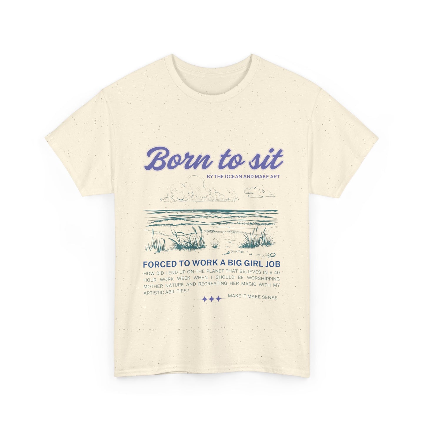 Casual Graphic Tee - 'Born to Sit' Unisex Heavy Cotton T-Shirt for Relaxation, Gift for Friends, Lounge Wear, Funny Shirt, Everyday Comfort