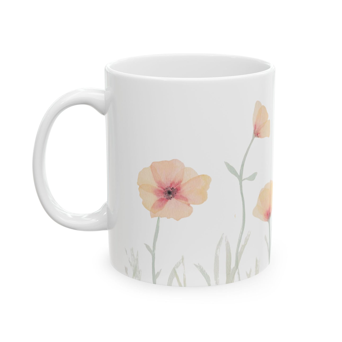 Watercolor Golden Poppy Ceramic Mug - 11oz