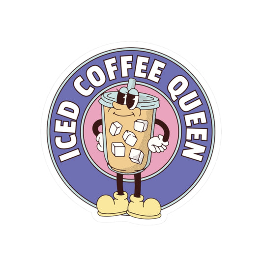 Iced Coffee Queen Kiss-Cut Sticker