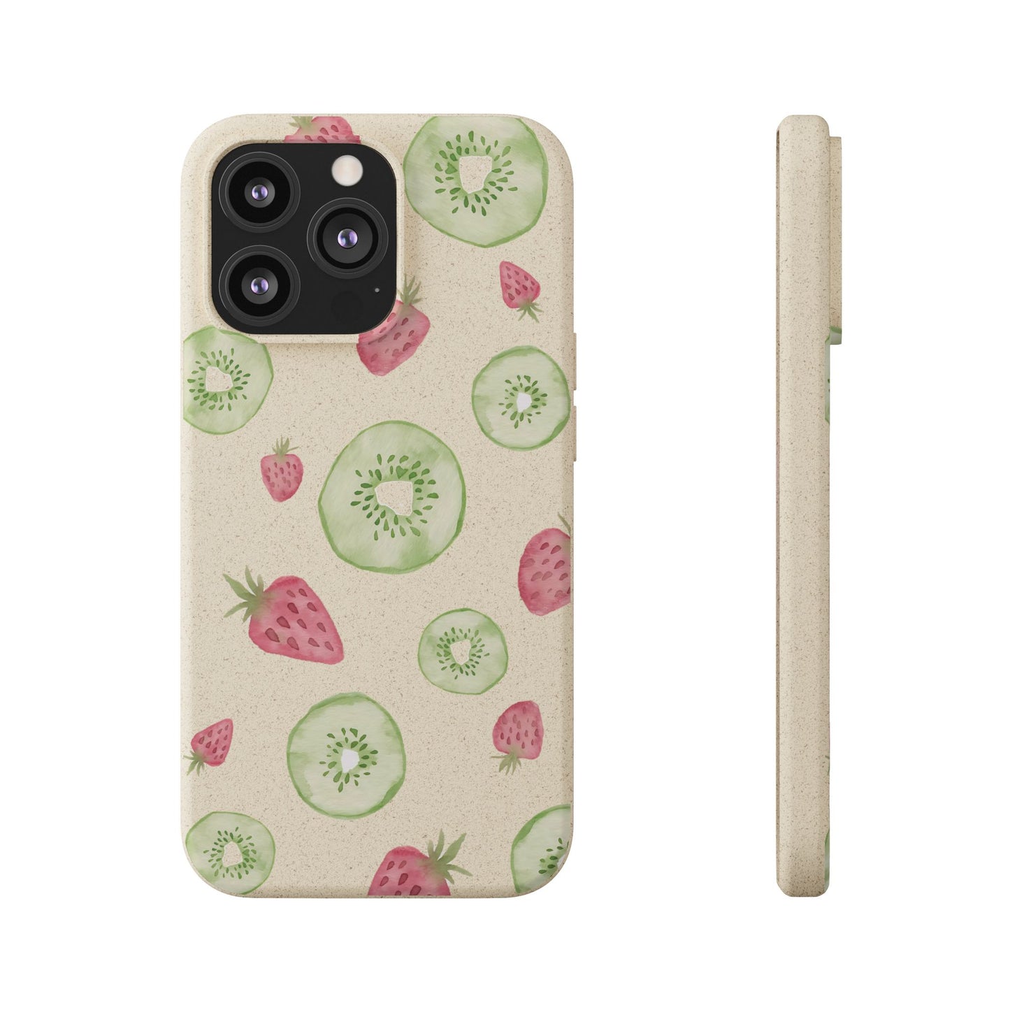 Strawberry Kiwi Biodegradable Phone Case - Watercolor Design by Ciera Sommer