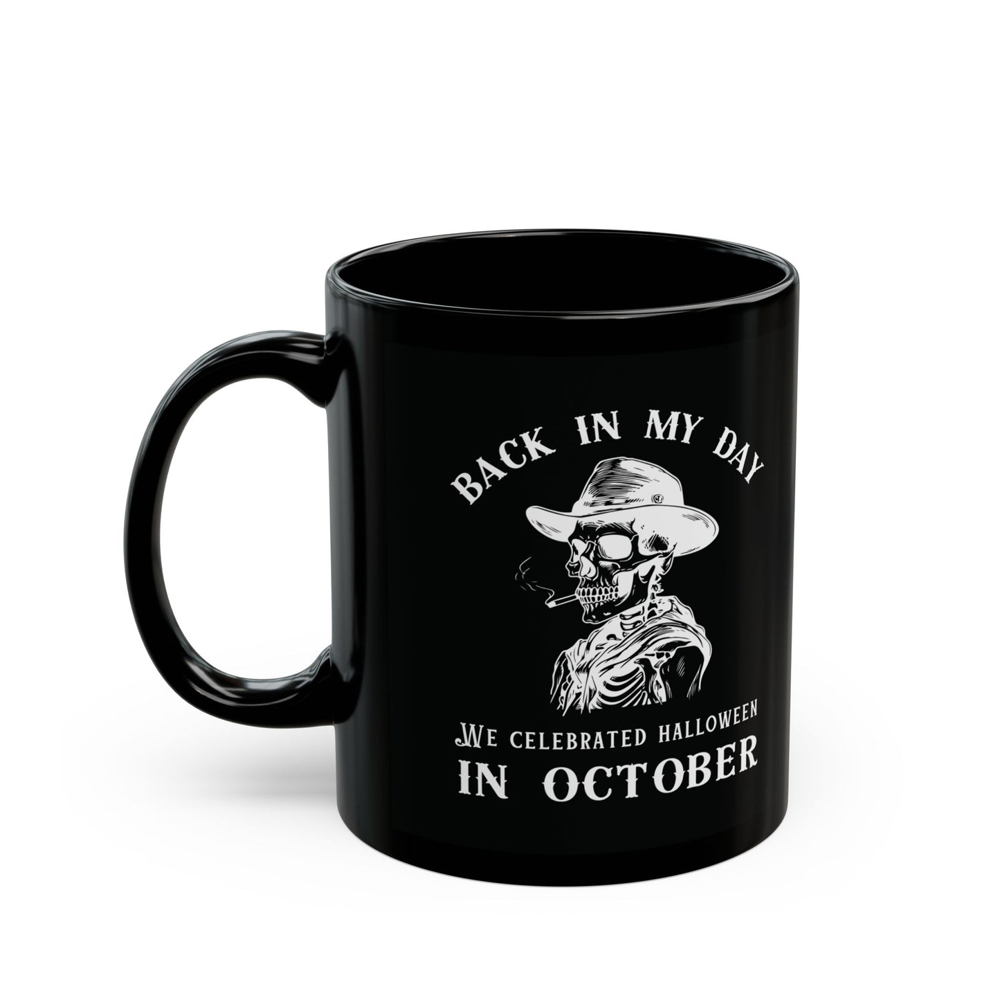 Vintage Halloween Mug - Back in My Day, Retro Coffee Cup, Spooky Gift for Halloween Lovers, Skull Design, Perfect for October Celebrations