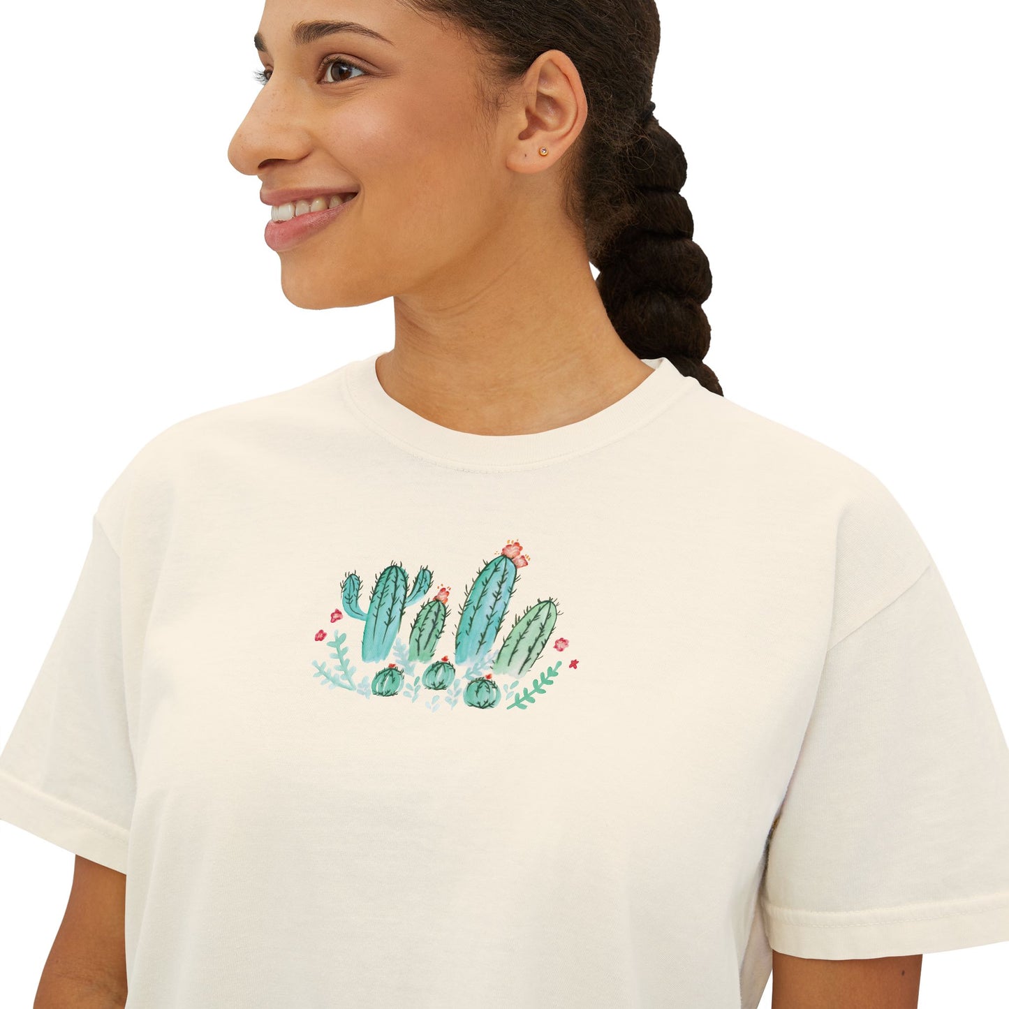 Watercolor Cactus 🌵Designed by Ciera Sommer | Women's Boxy Tee