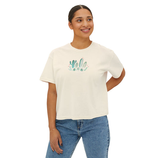 Watercolor Cactus 🌵Designed by Ciera Sommer | Women's Boxy Tee