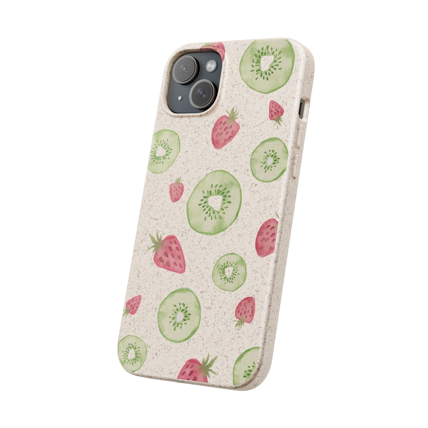 Strawberry Kiwi Biodegradable Phone Case - Watercolor Design by Ciera Sommer