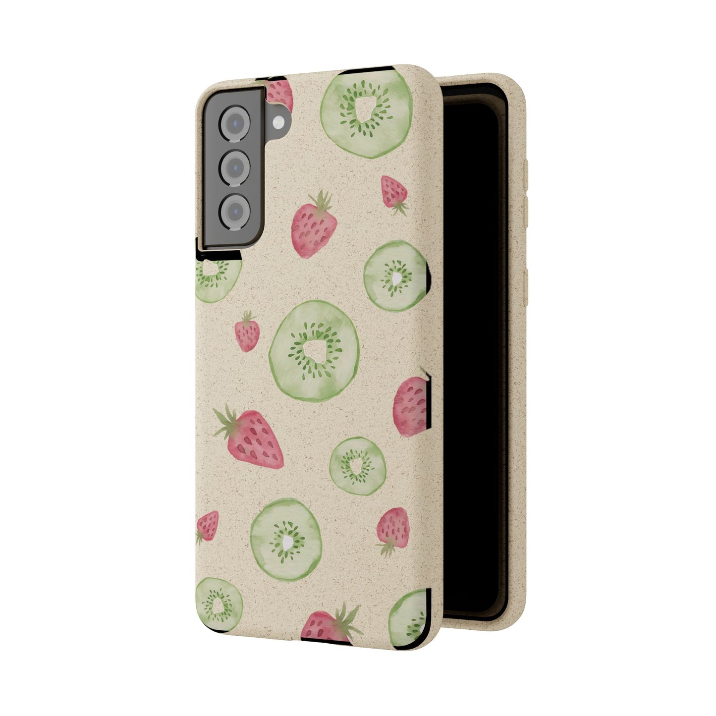 Strawberry Kiwi Biodegradable Phone Case - Watercolor Design by Ciera Sommer