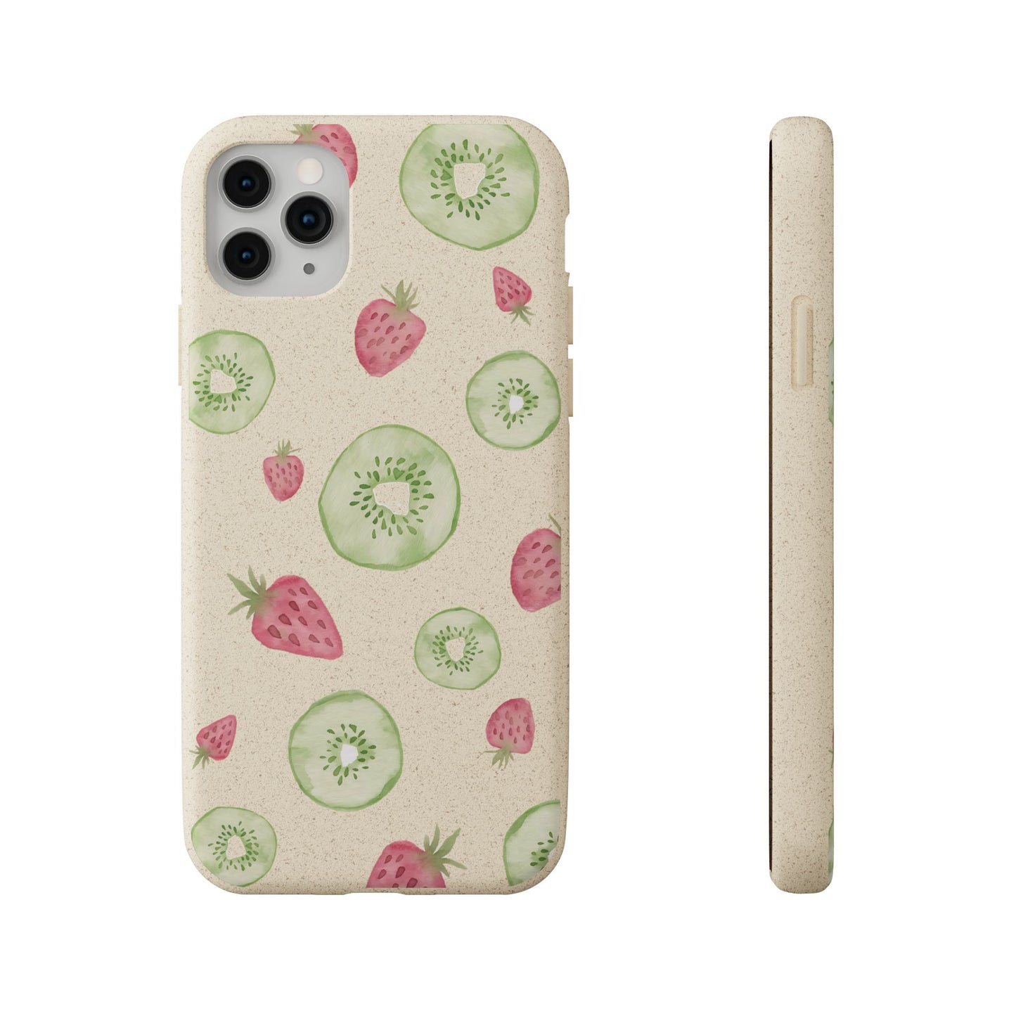 Strawberry Kiwi Biodegradable Phone Case - Watercolor Design by Ciera Sommer