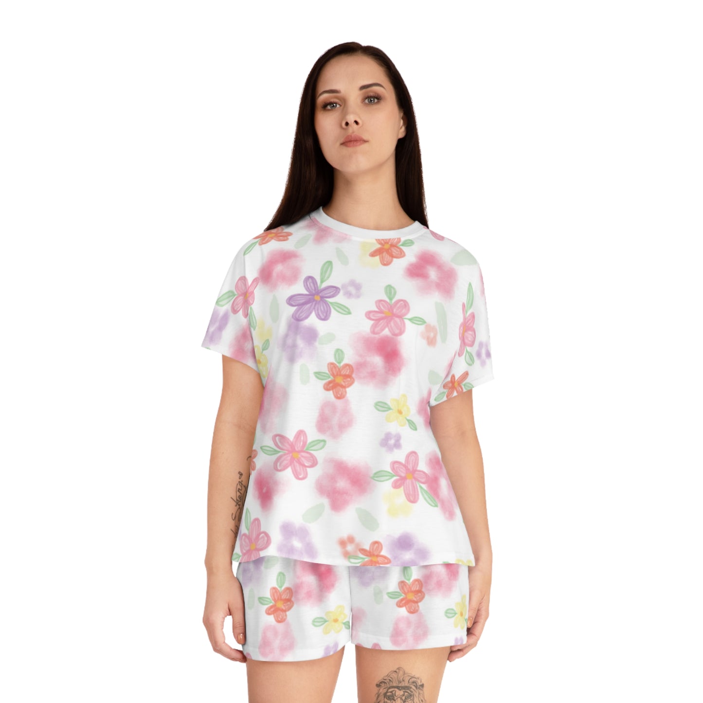 Floral Women's Short Pajama Set, Cute Sleepwear, Summer Loungewear, Comfortable PJs, Relaxation Outfit, Gift for Her