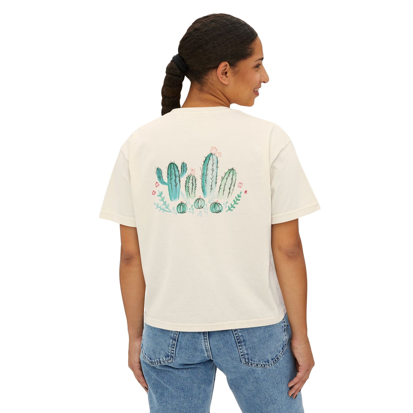 Watercolor Cactus 🌵Designed by Ciera Sommer | Women's Boxy Tee
