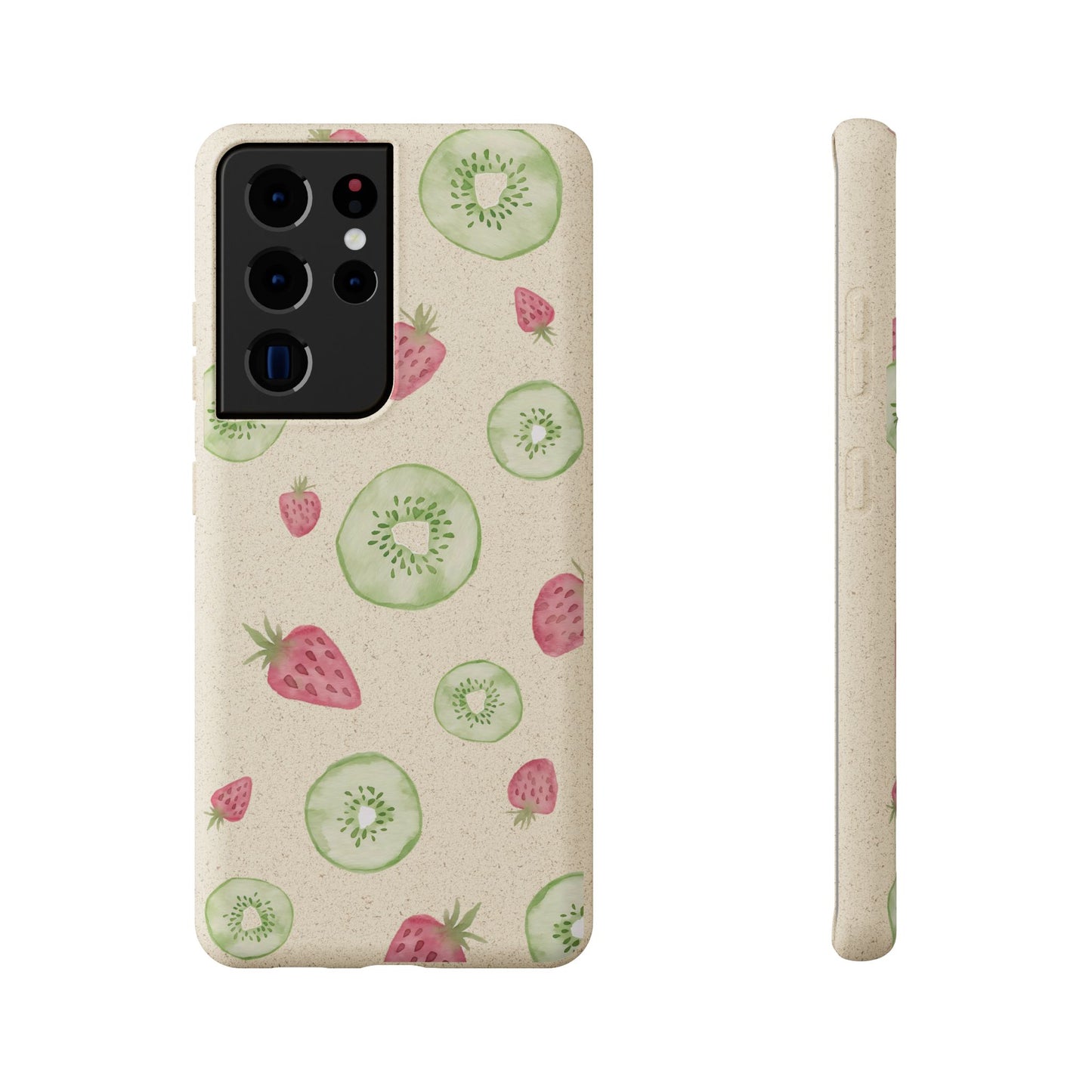 Strawberry Kiwi Biodegradable Phone Case - Watercolor Design by Ciera Sommer